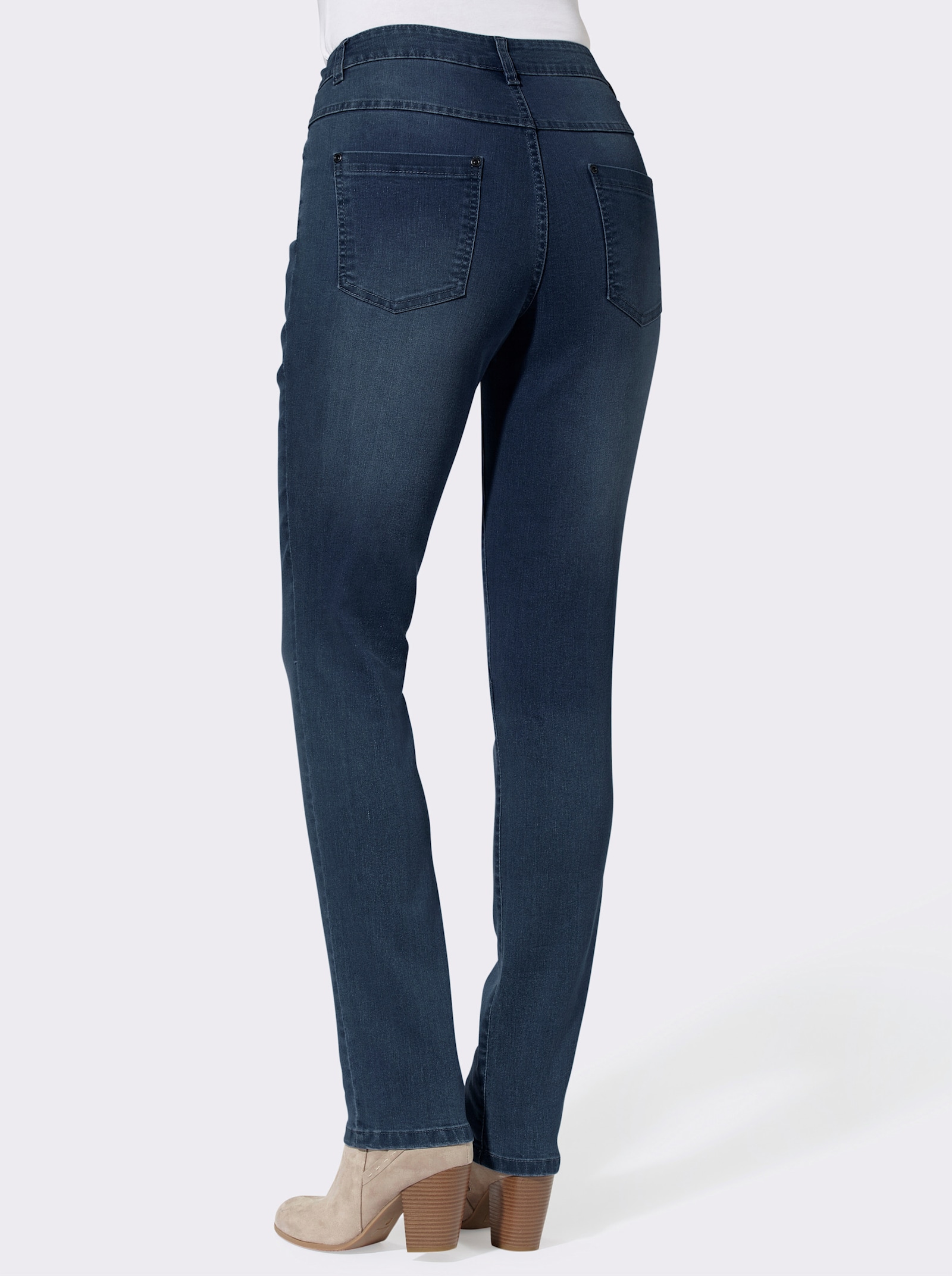 Jeans mit Ziernähten vorne - blue-stone-washed