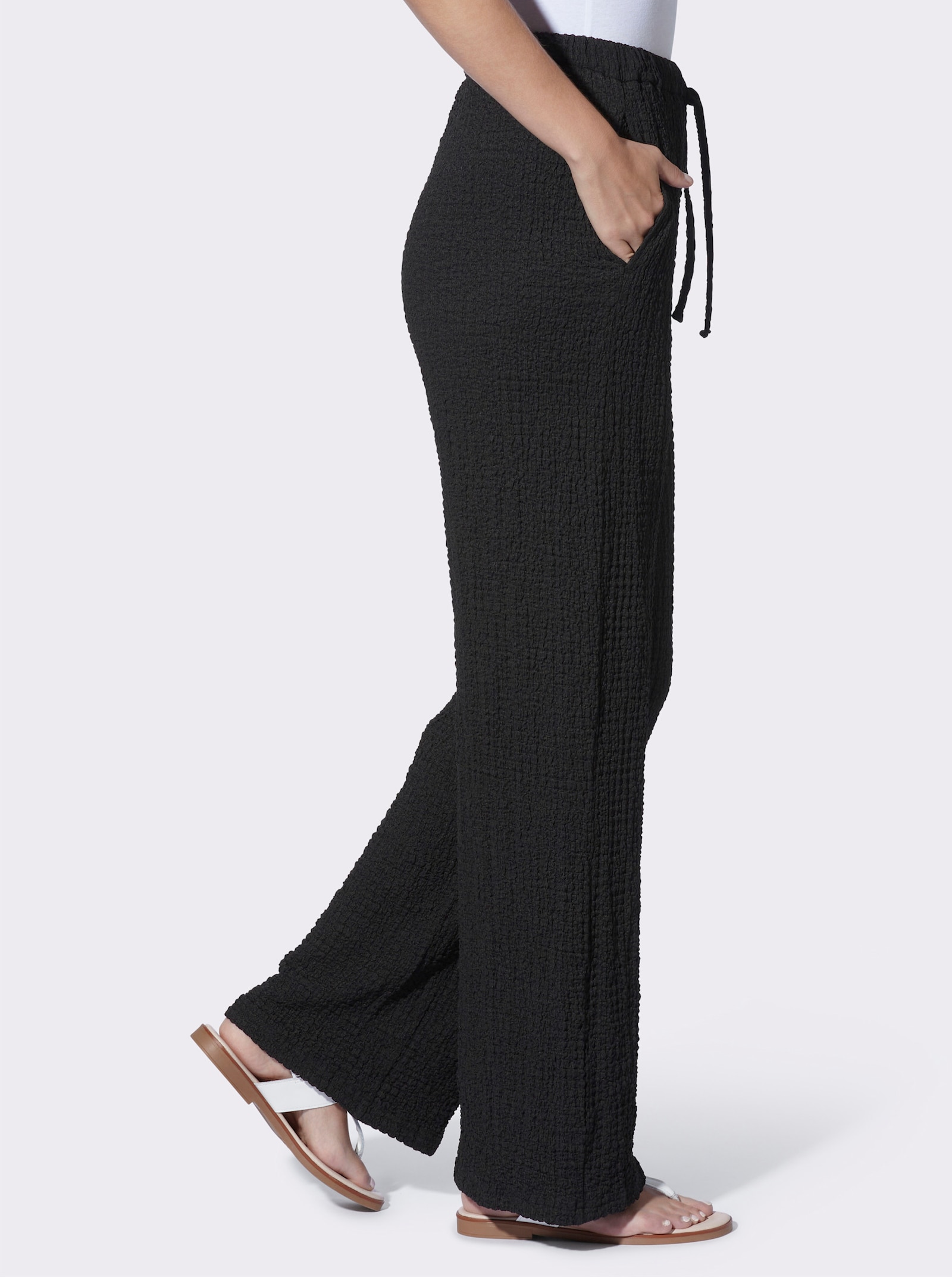 heine Jerseyhose aus Strukturware - schwarz