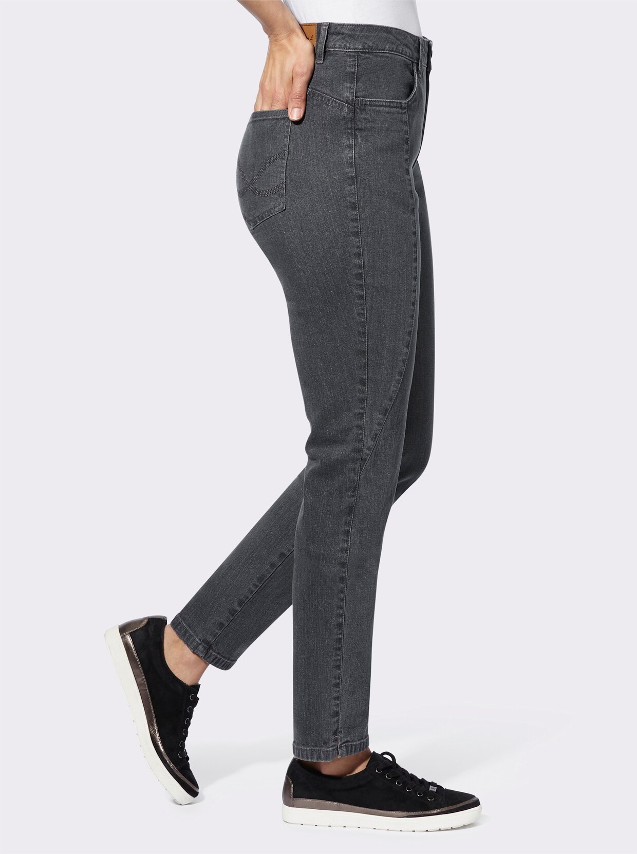 jeans - antraciet/grey-denim