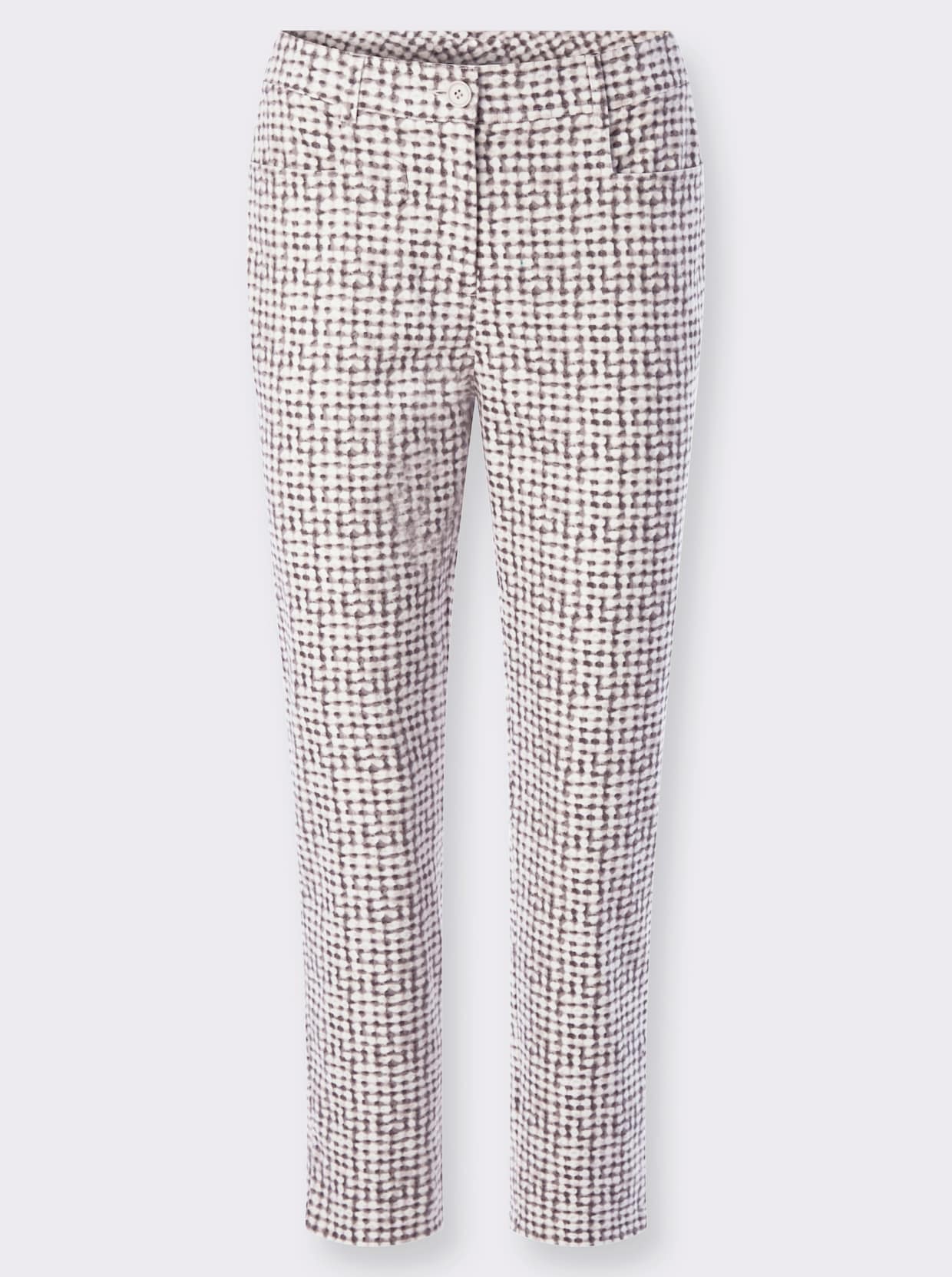 heine Druckhose - hellgrau-ecru-bedruckt