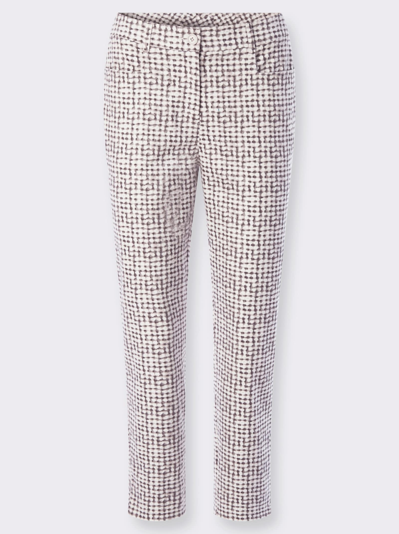 heine Druckhose mit Beinschlitzen - hellgrau-ecru-bedruckt