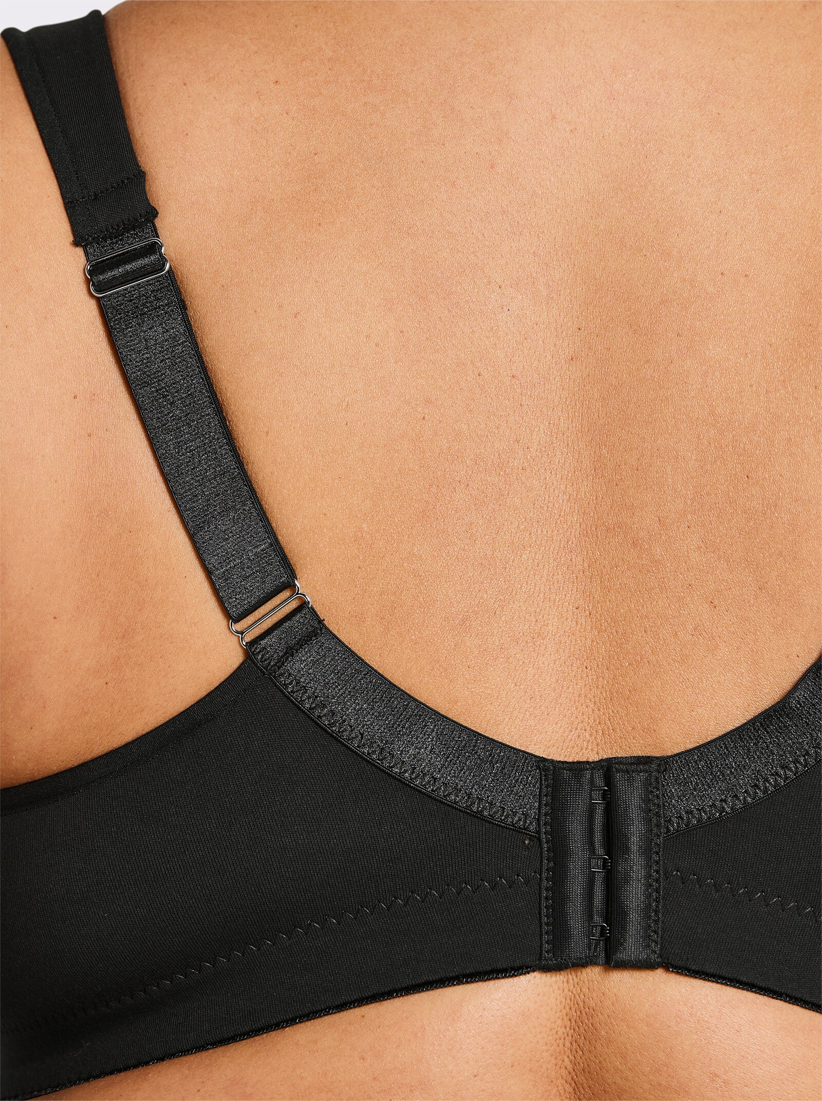 wäschepur Entlastungs-BH ohne Bügel mit Mesh-Einsatz - schwarz