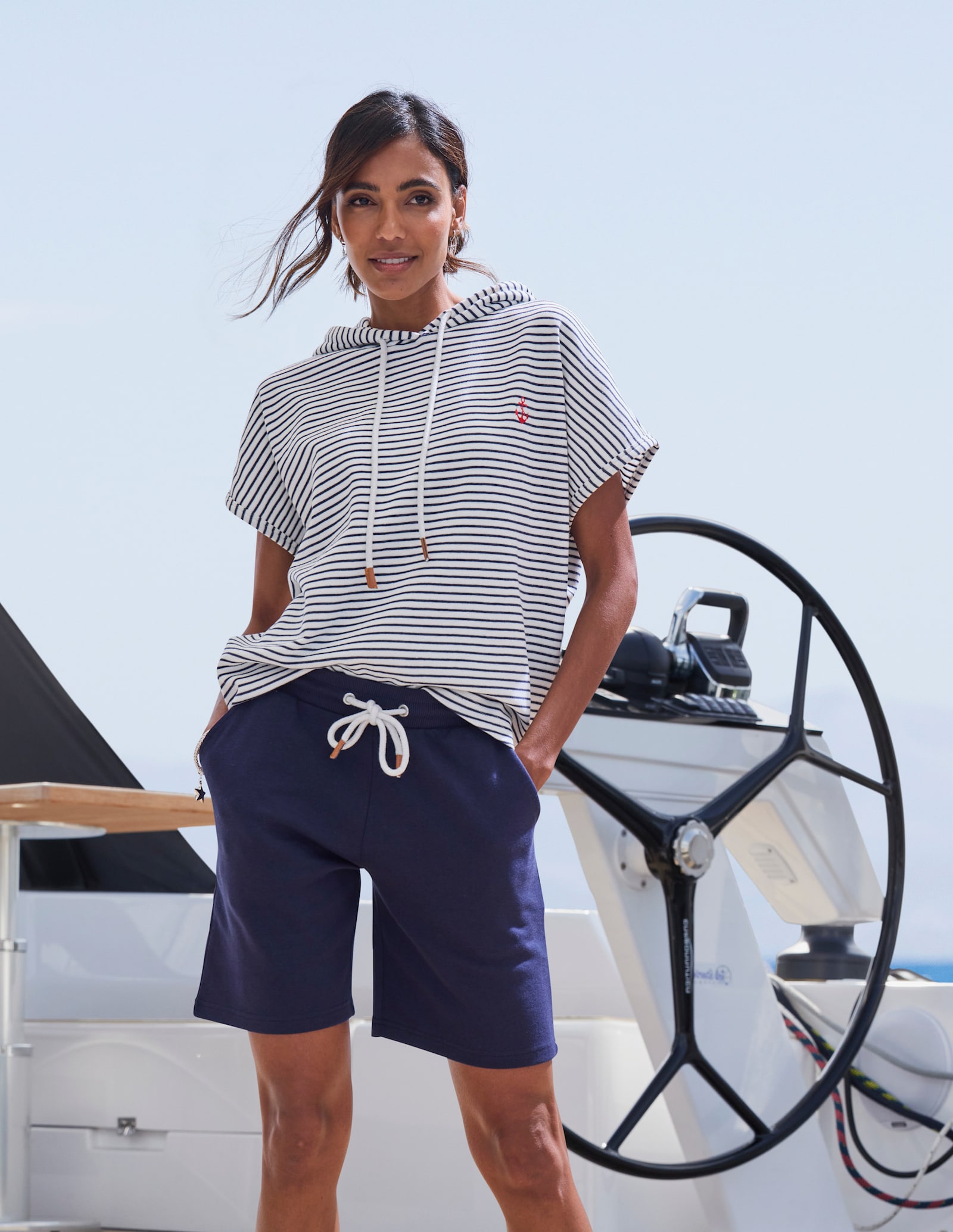 H.I.S Sweatshirt - marine-offwhite