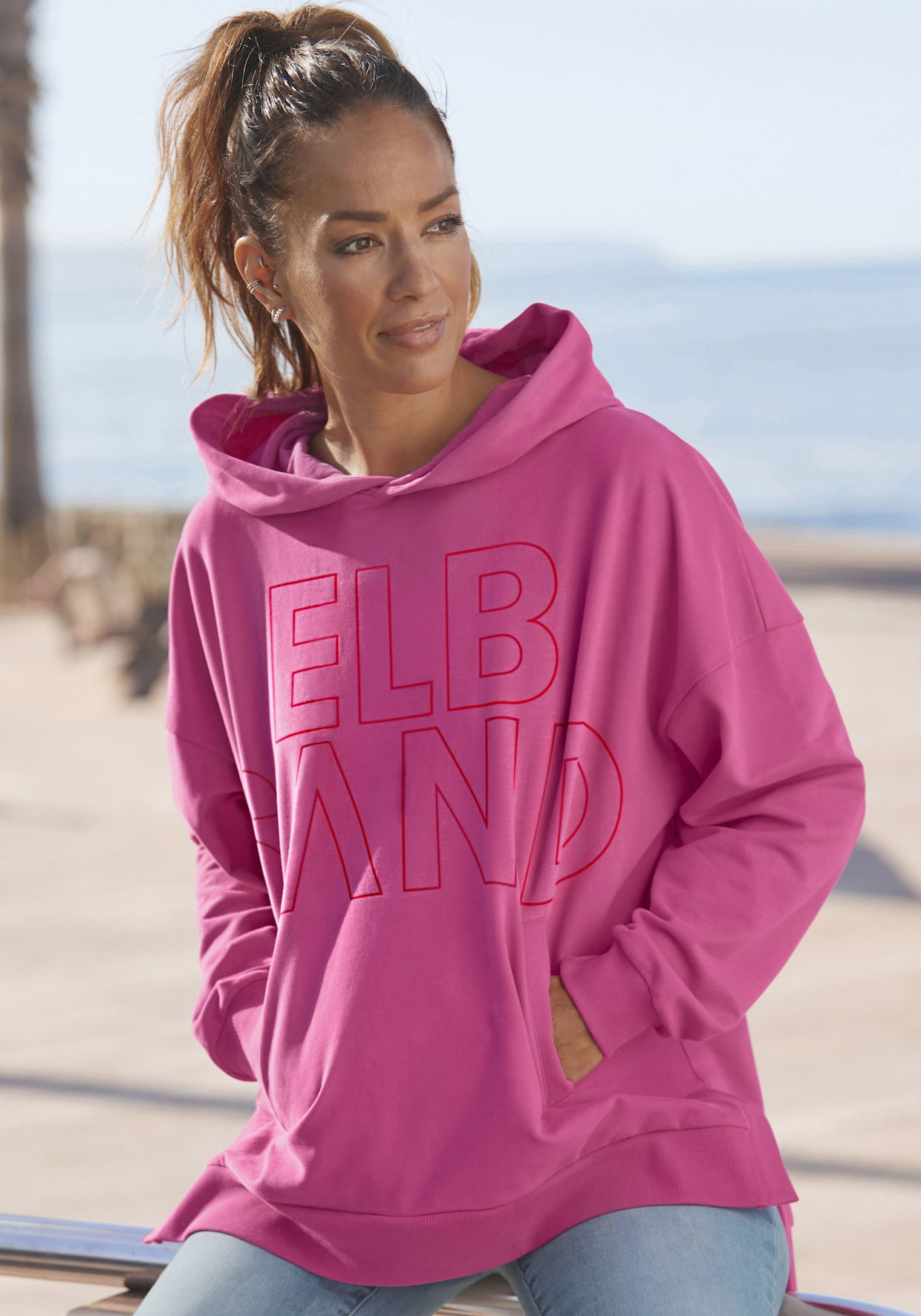 Elbsand Sweatshirt met capuchon - pink