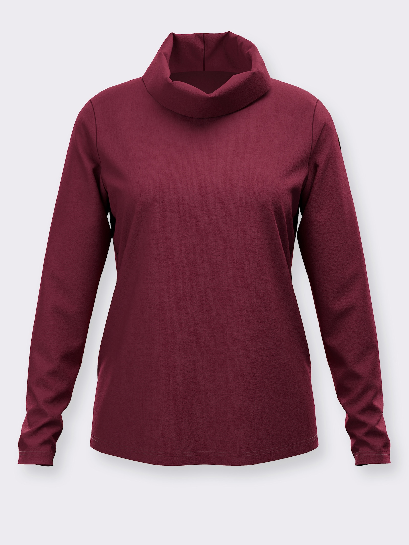 Rollkragenshirt aus reiner Baumwolle - bordeaux