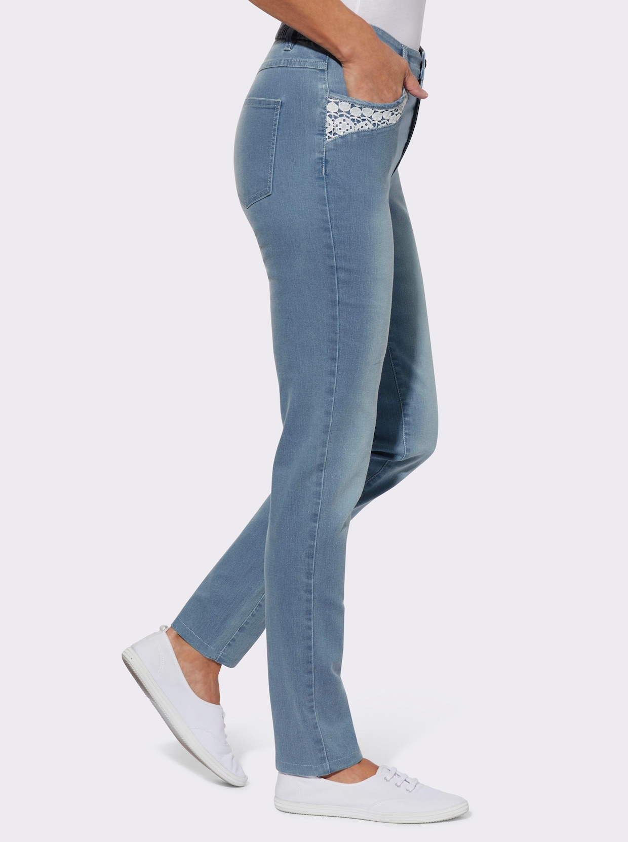 jeans - blue-bleached