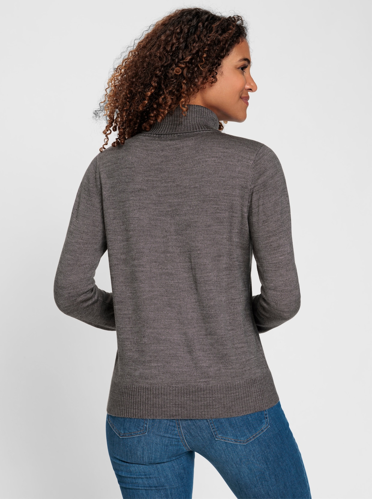 Rollkragenpullover - anthrazit-meliert