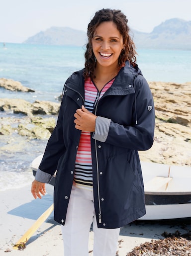 Übergangsjacke mit Streifen-Details - marine
