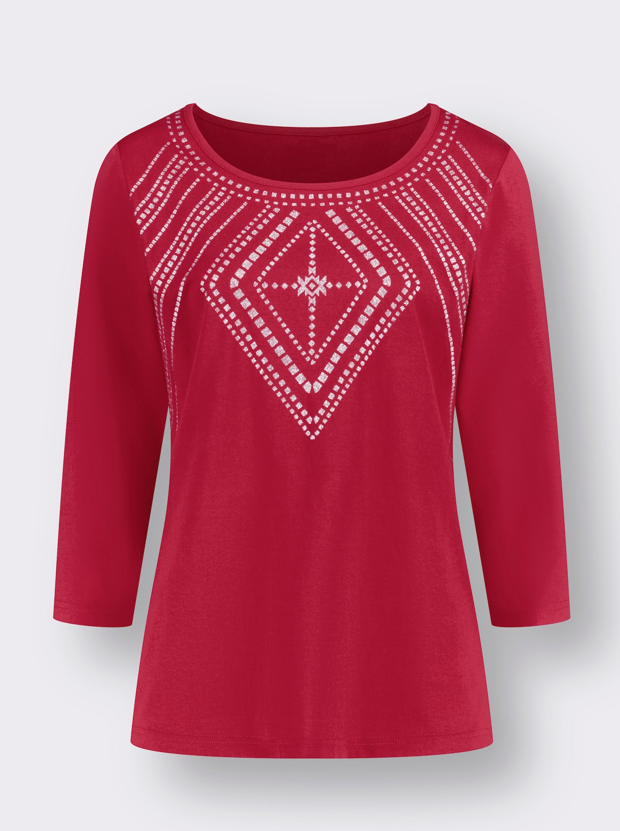 Shirt met 3/4-mouw - rood geprint