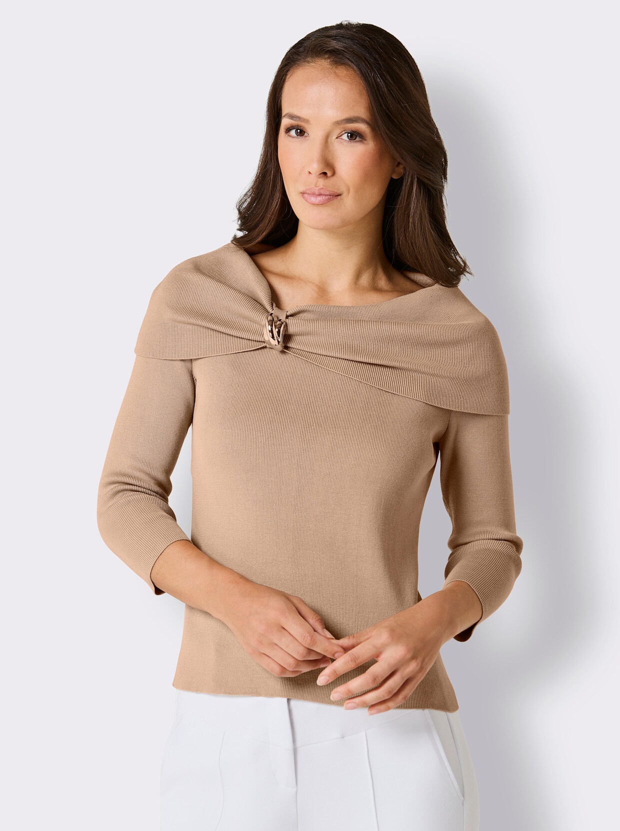 CREATION L PREMIUM Carmenpullover - beige