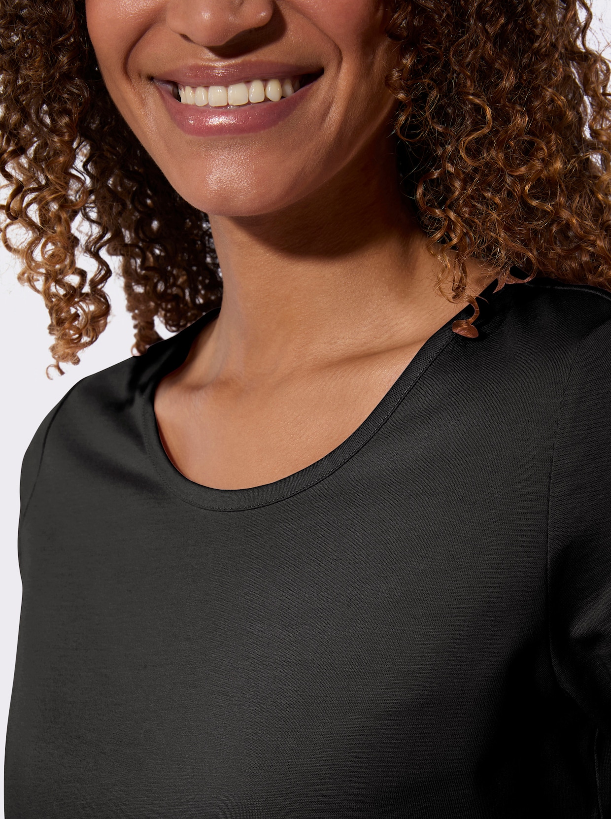 3/4-Arm-Shirt - schwarz + ecru