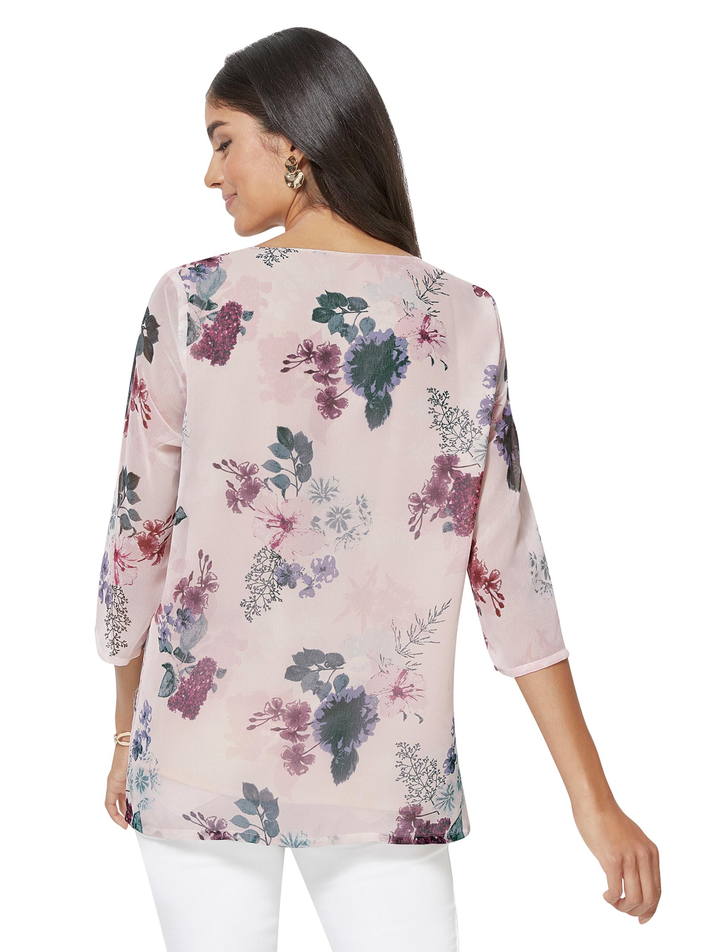 Bluse - rosé-bedruckt