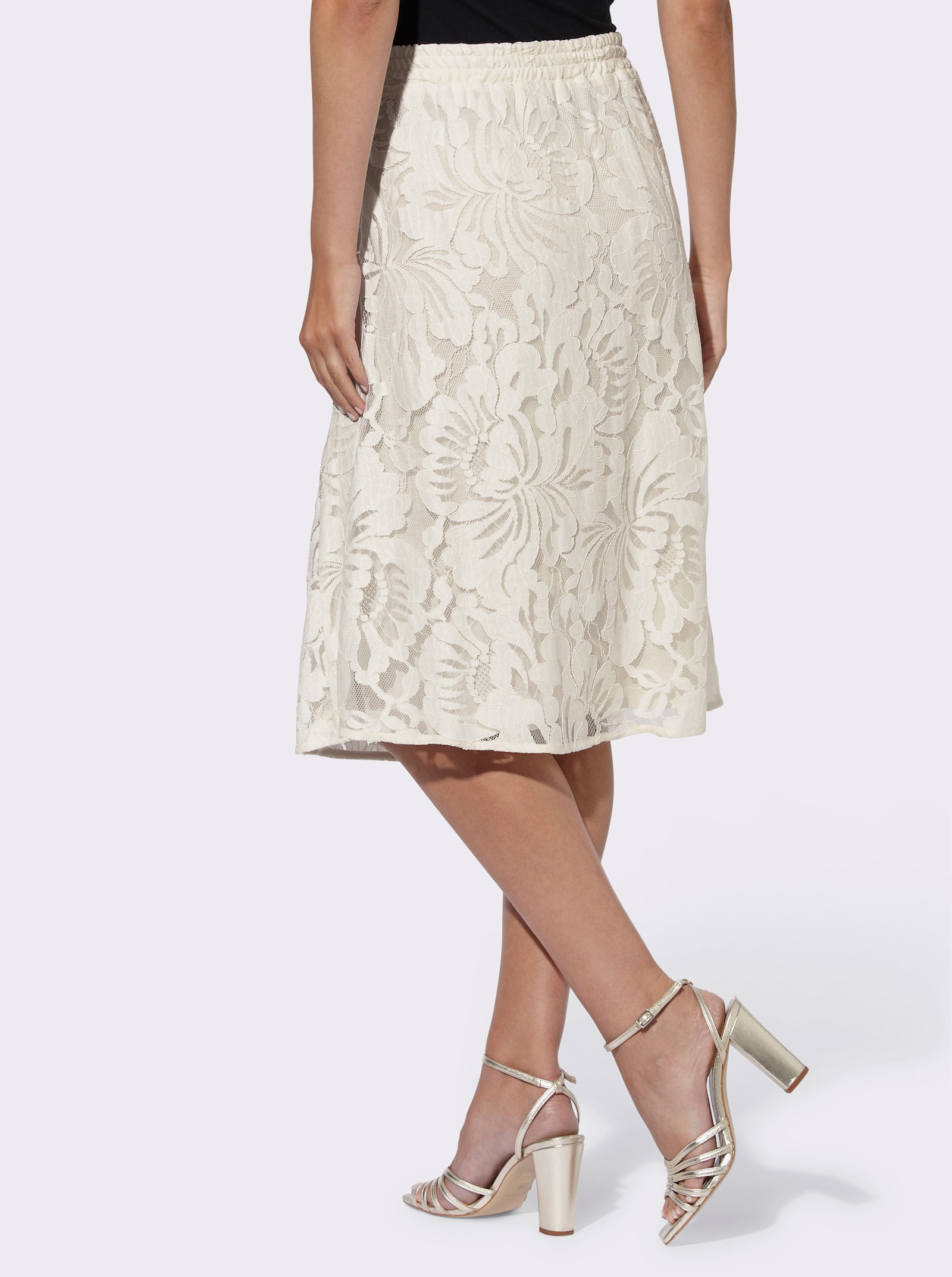 heine A-Linien-Rock mit rückwärtigem Dehnbund - champagner