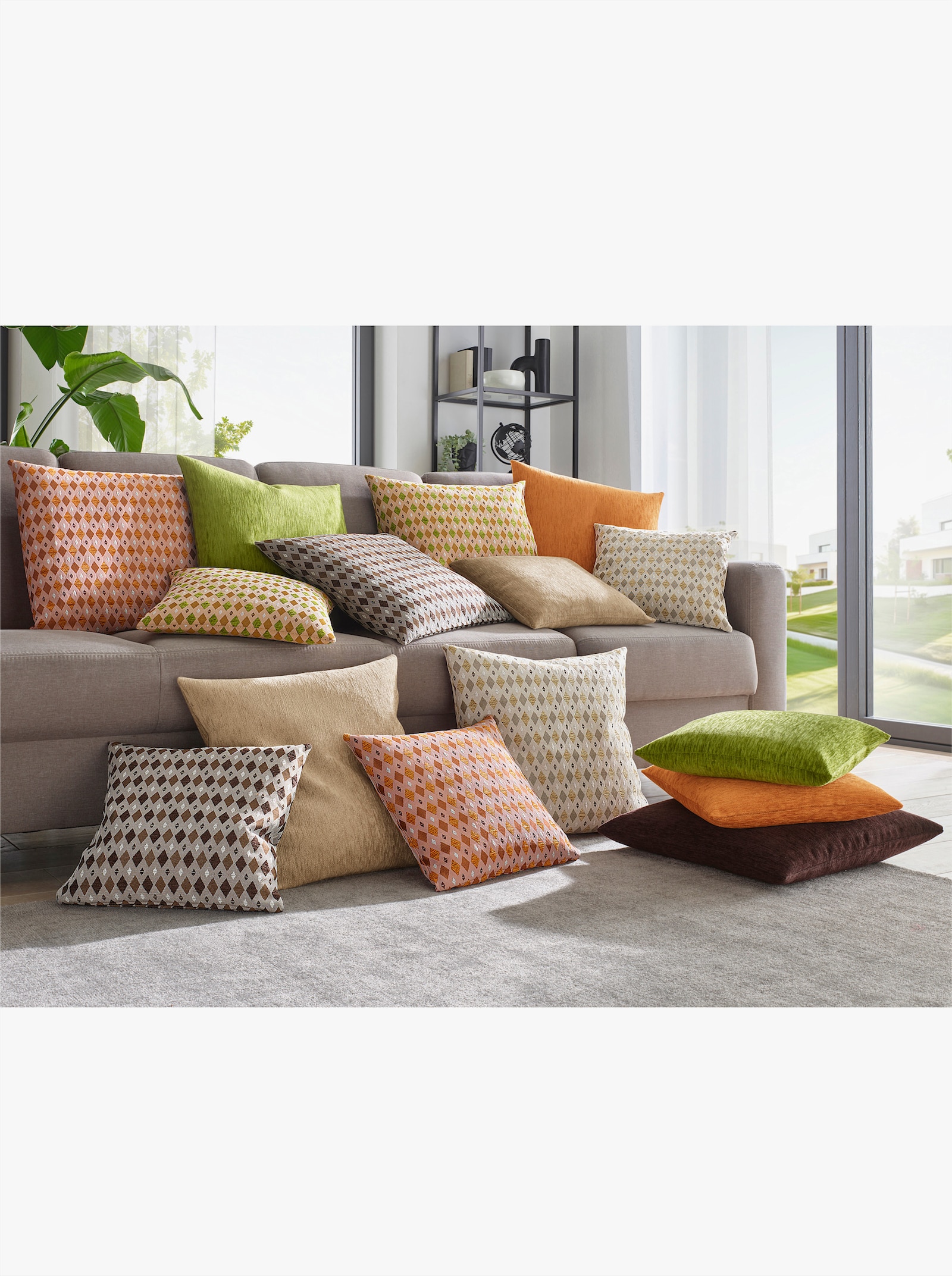 Kissenhülle - schoko-braun-gemustert