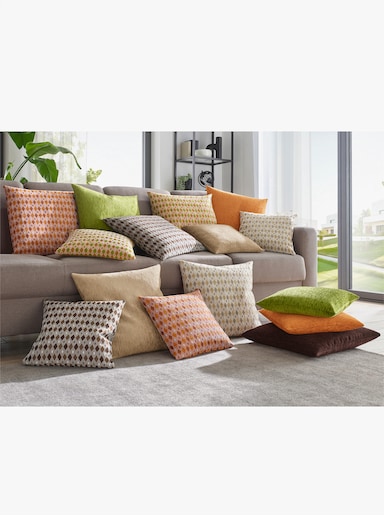 Kissenhülle - pistazie-beige-gemustert