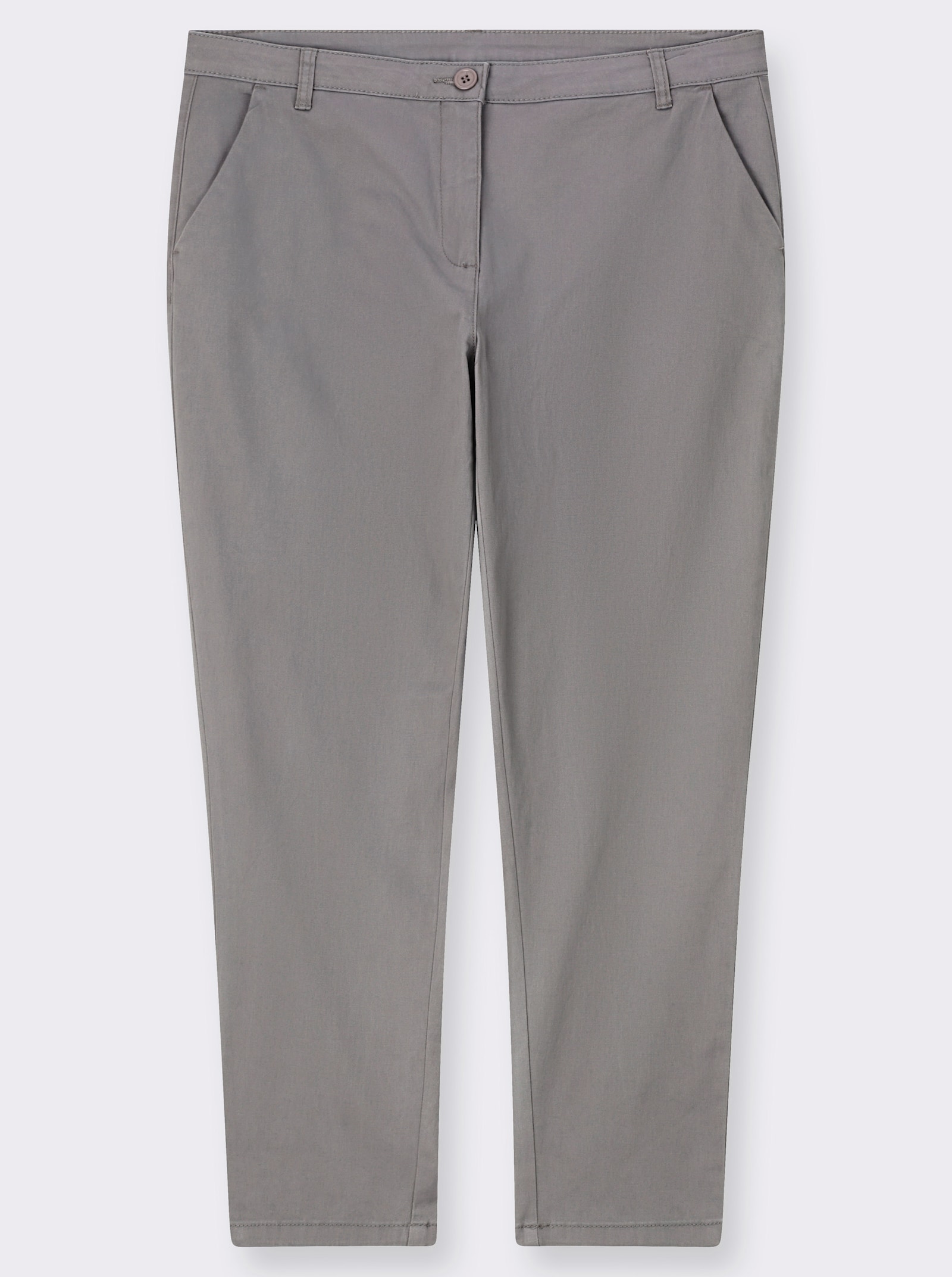 Boyfriend-Hose mit Gürtelschlaufen - grau