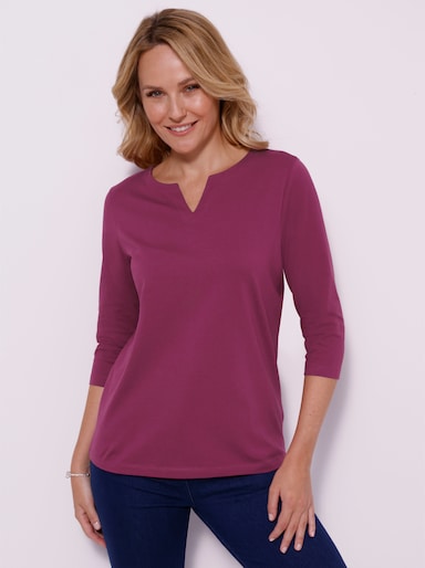 3/4-Arm-Shirt aus reiner Baumwolle - malve