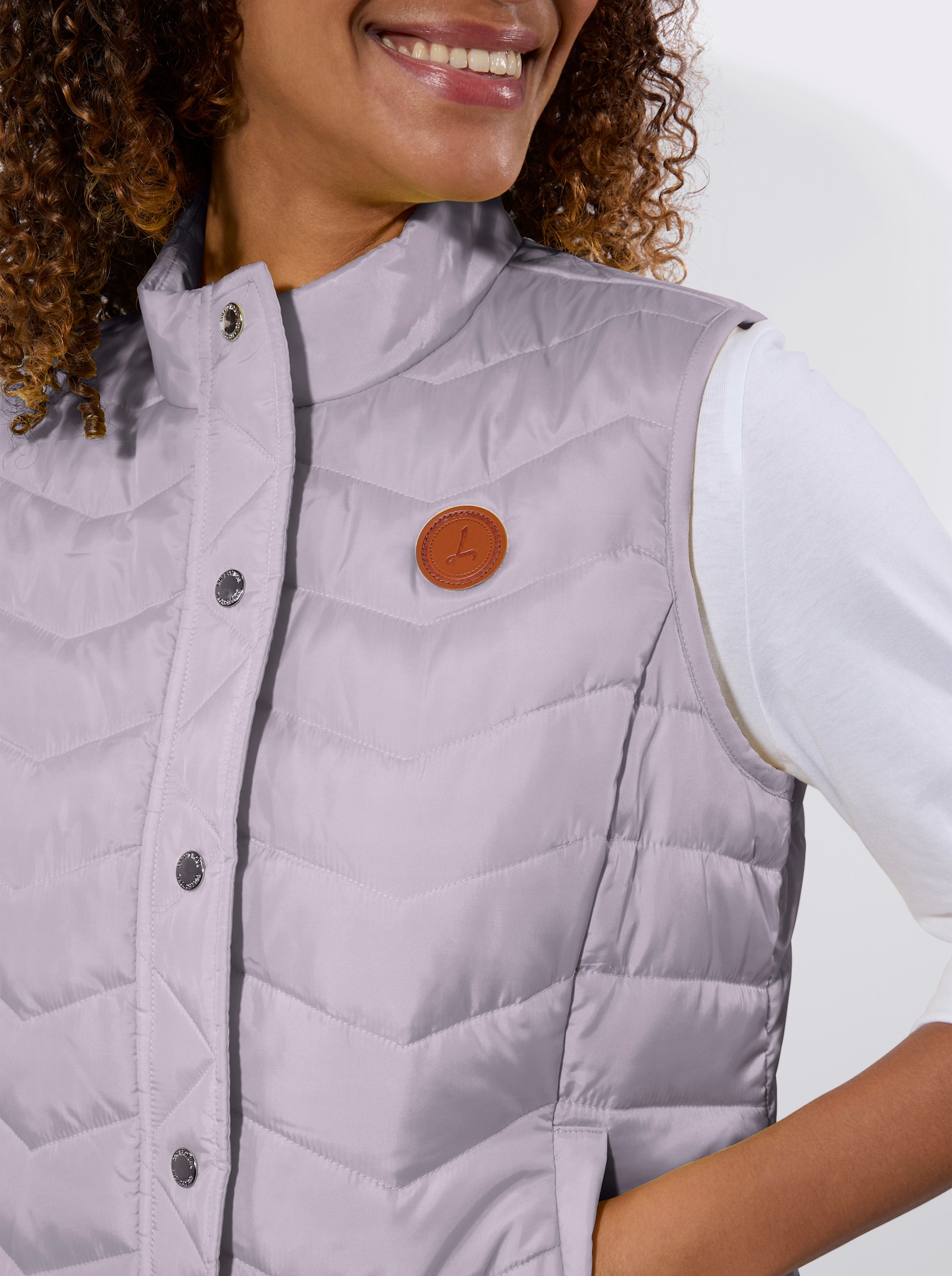 Steppweste im Zickzack-Muster - flieder