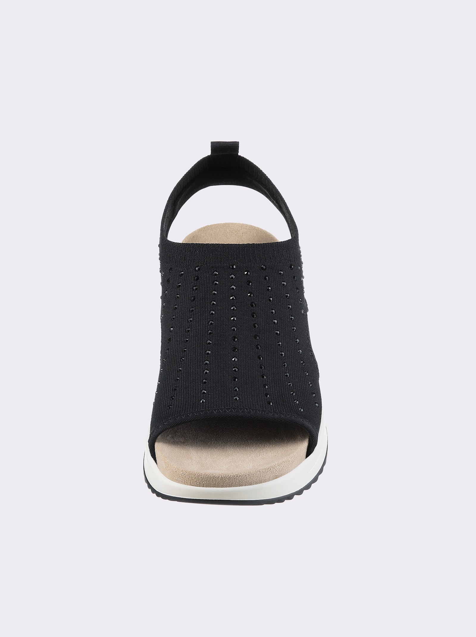 Caprice Sandaal met fonkelende siersteentjes - zwart