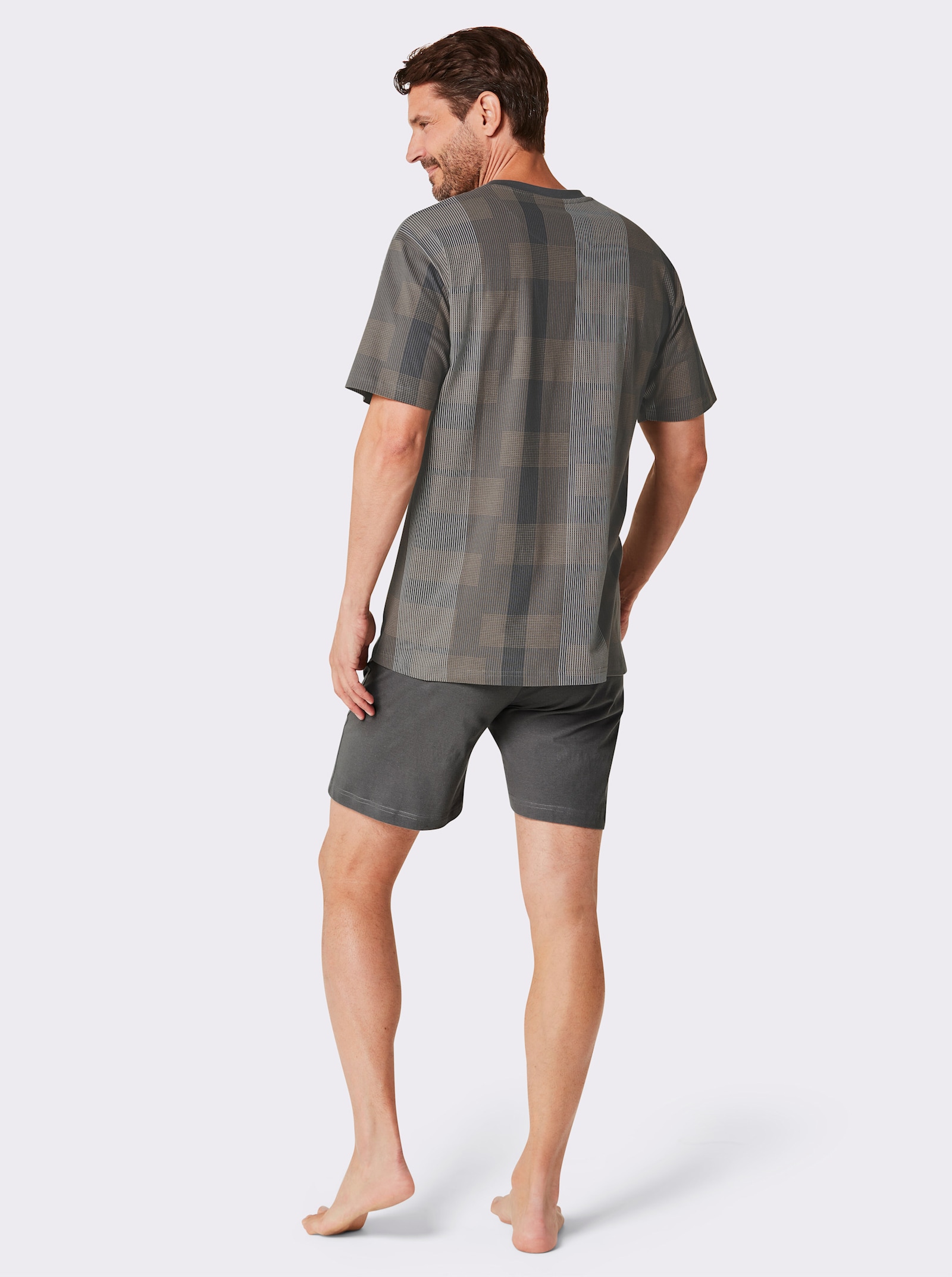 Normann Shorty - grau-camel-bedruckt