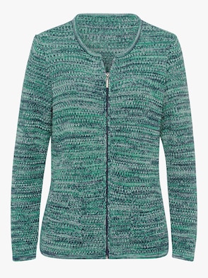 Strickjacke - marine-grün