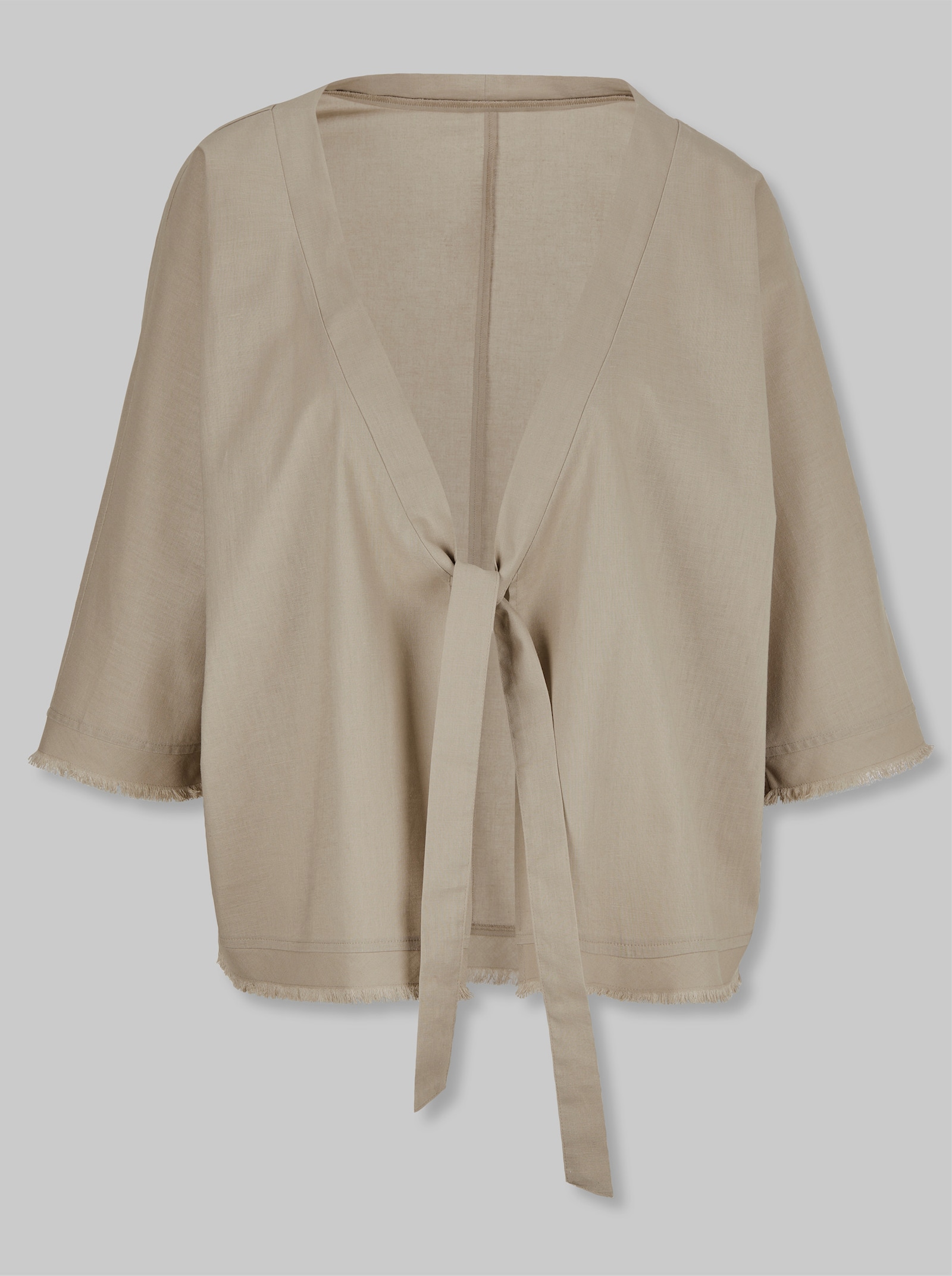 heine Blusenjacke mit Fransenborte - sesam