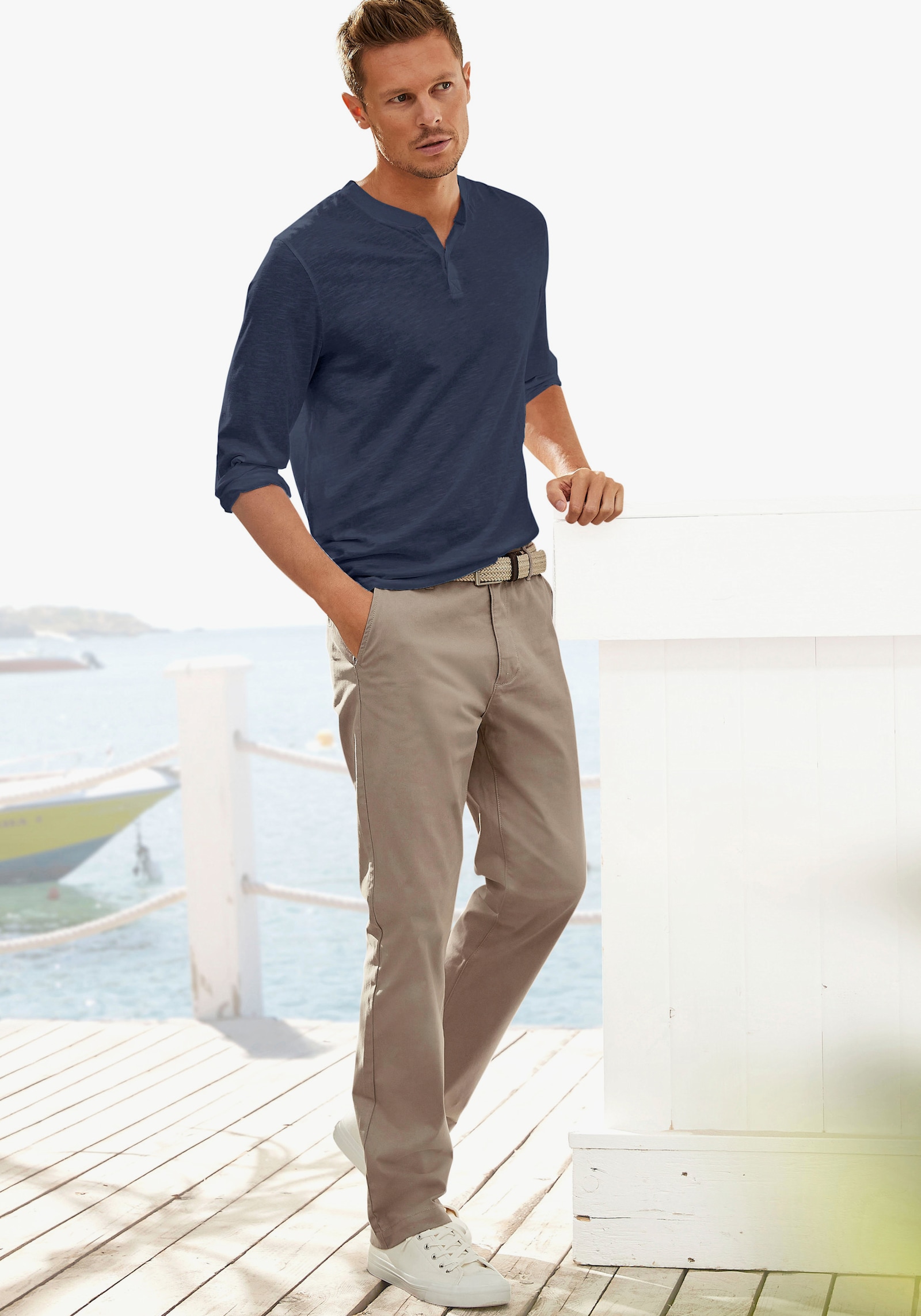 H.I.S Langarmshirt - navy