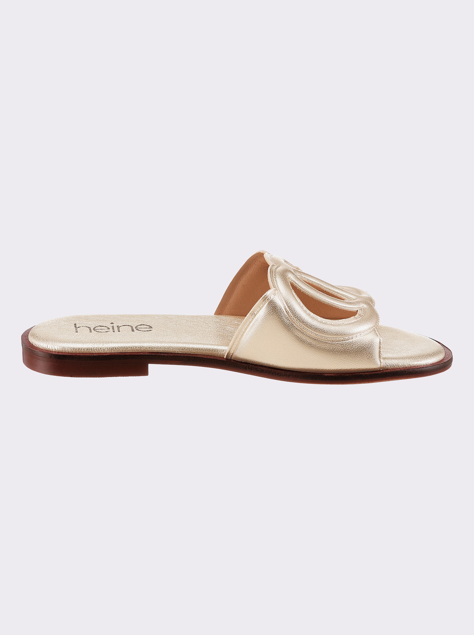 heine Pantolette mit Cut-Out-Muster - goldfarben
