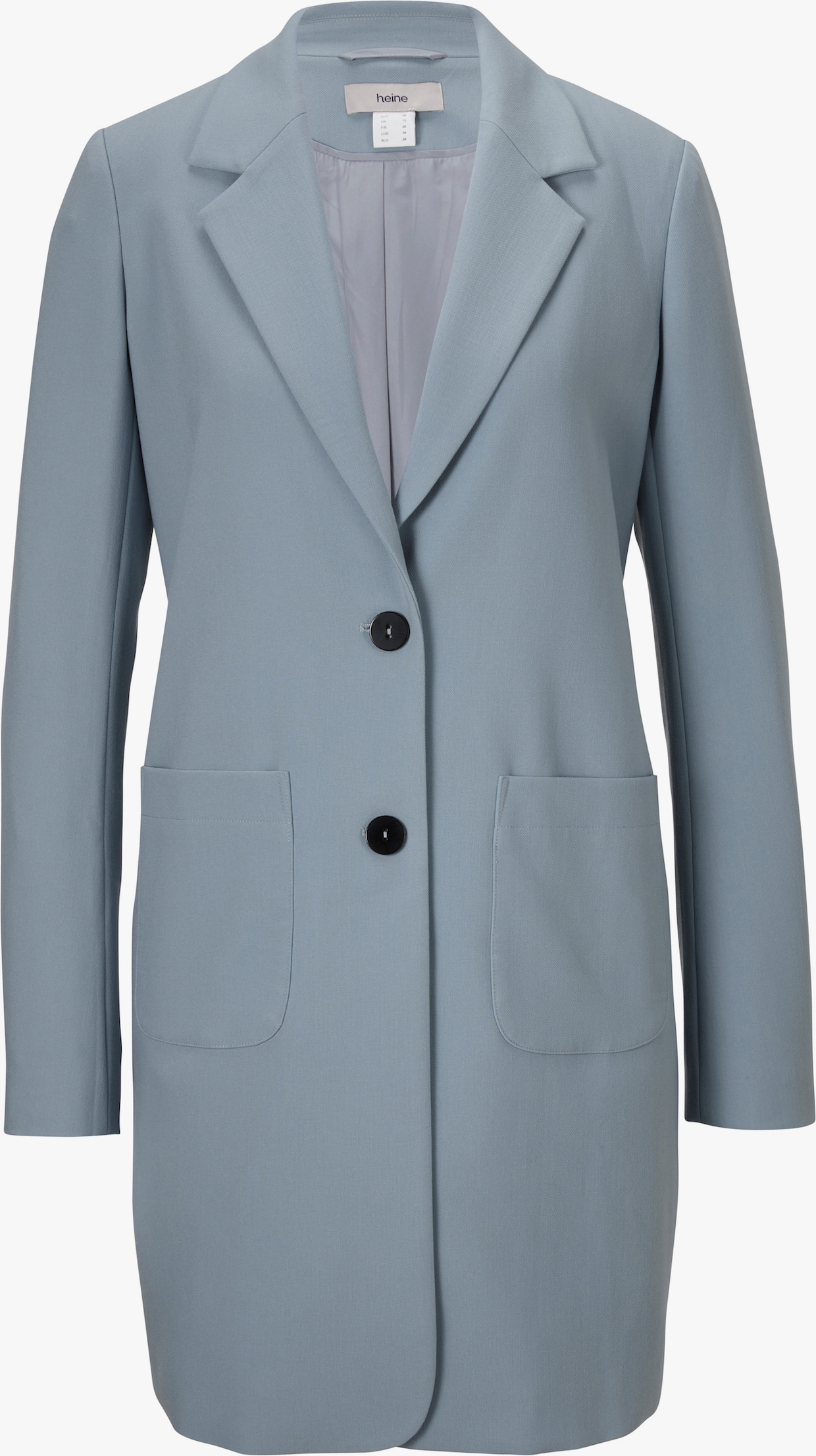 heine Lange blazer - grijsblauw