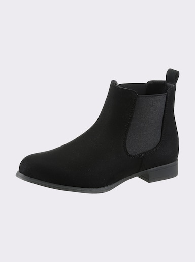 Stiefelette mit elastischen Einsätzen - schwarz