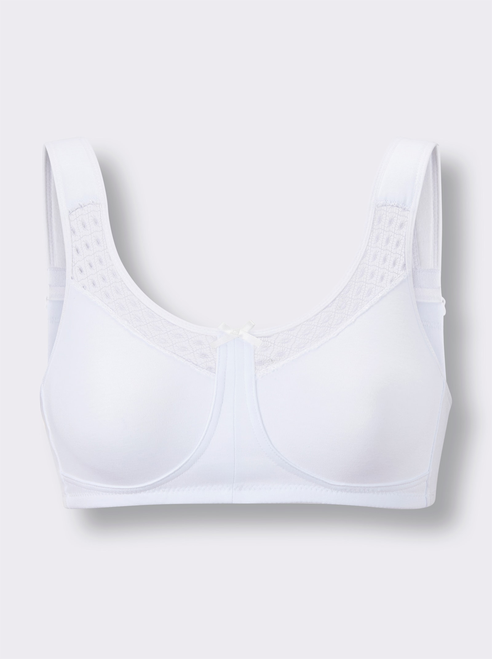 wäschepur Entlastungs-BH ohne Bügel mit Spitzen-Einsatz - weiß