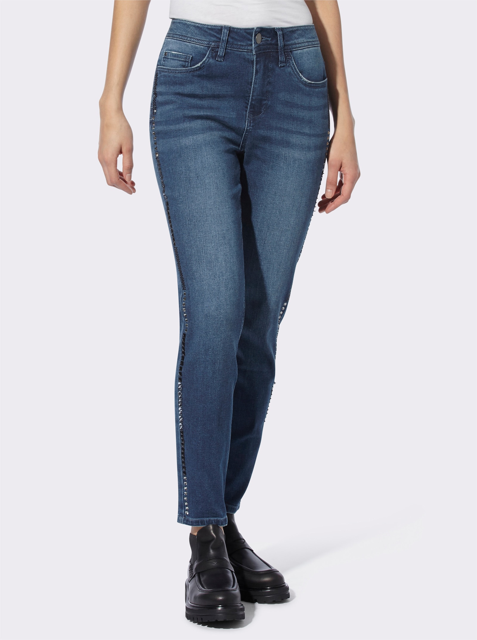 heine Push-up-Jeans mit Nietenverzierung - blue-stone-washed