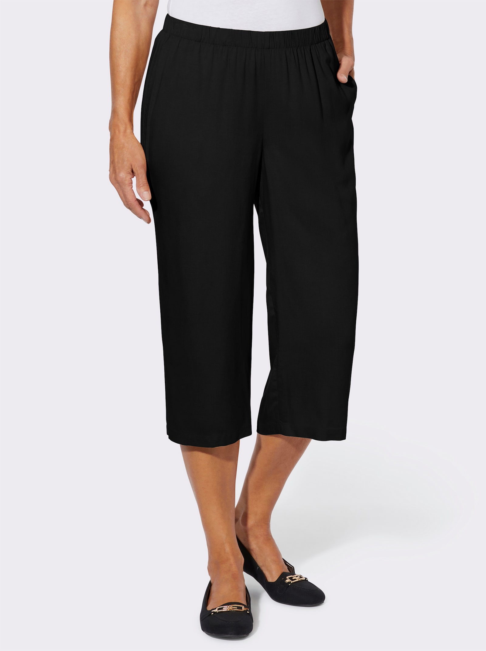 Broekrok met comfortband rondom - zwart