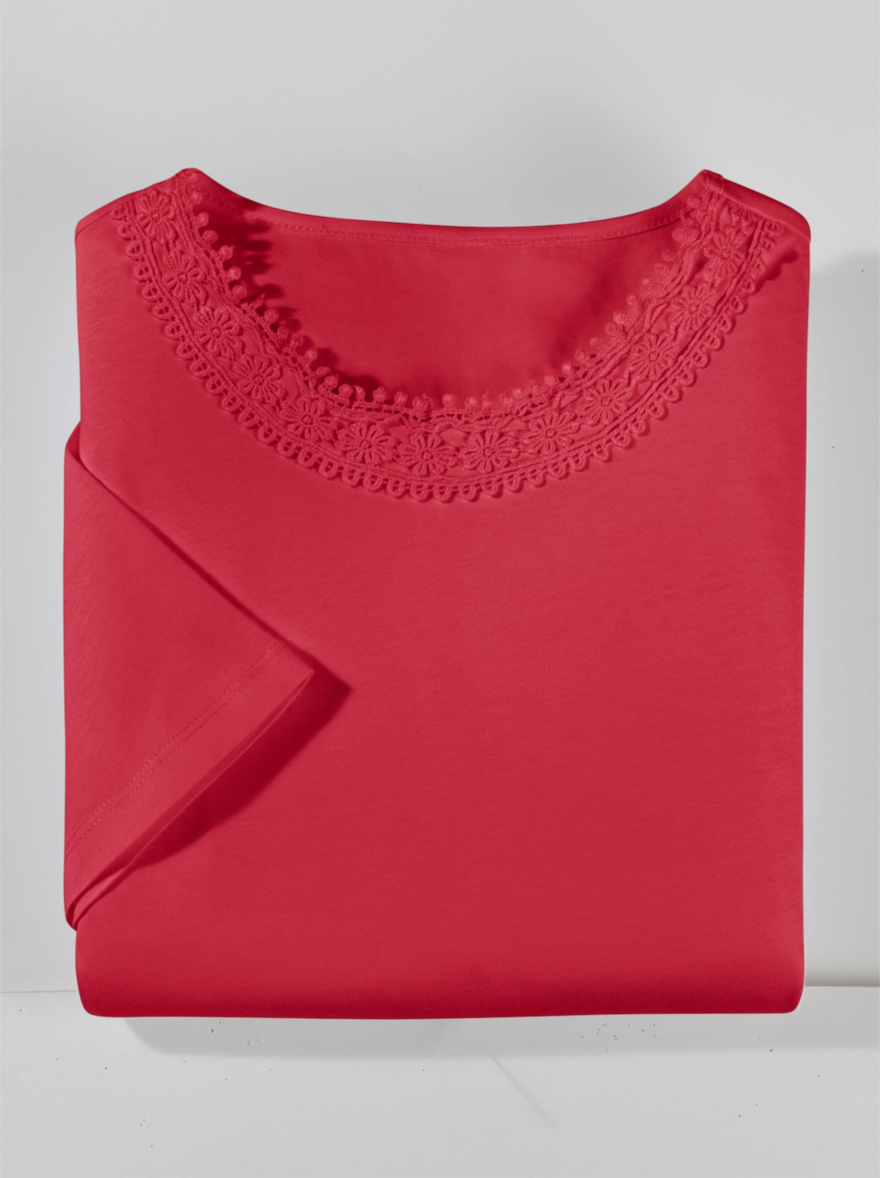 Shirt met ronde hals - rood