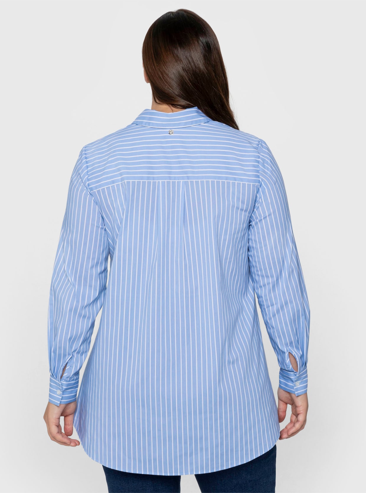 sheego Gestreepte blouse - middenblauw