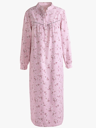 Comtessa Nachthemd in Flanell-Qualität - rosé-bedruckt