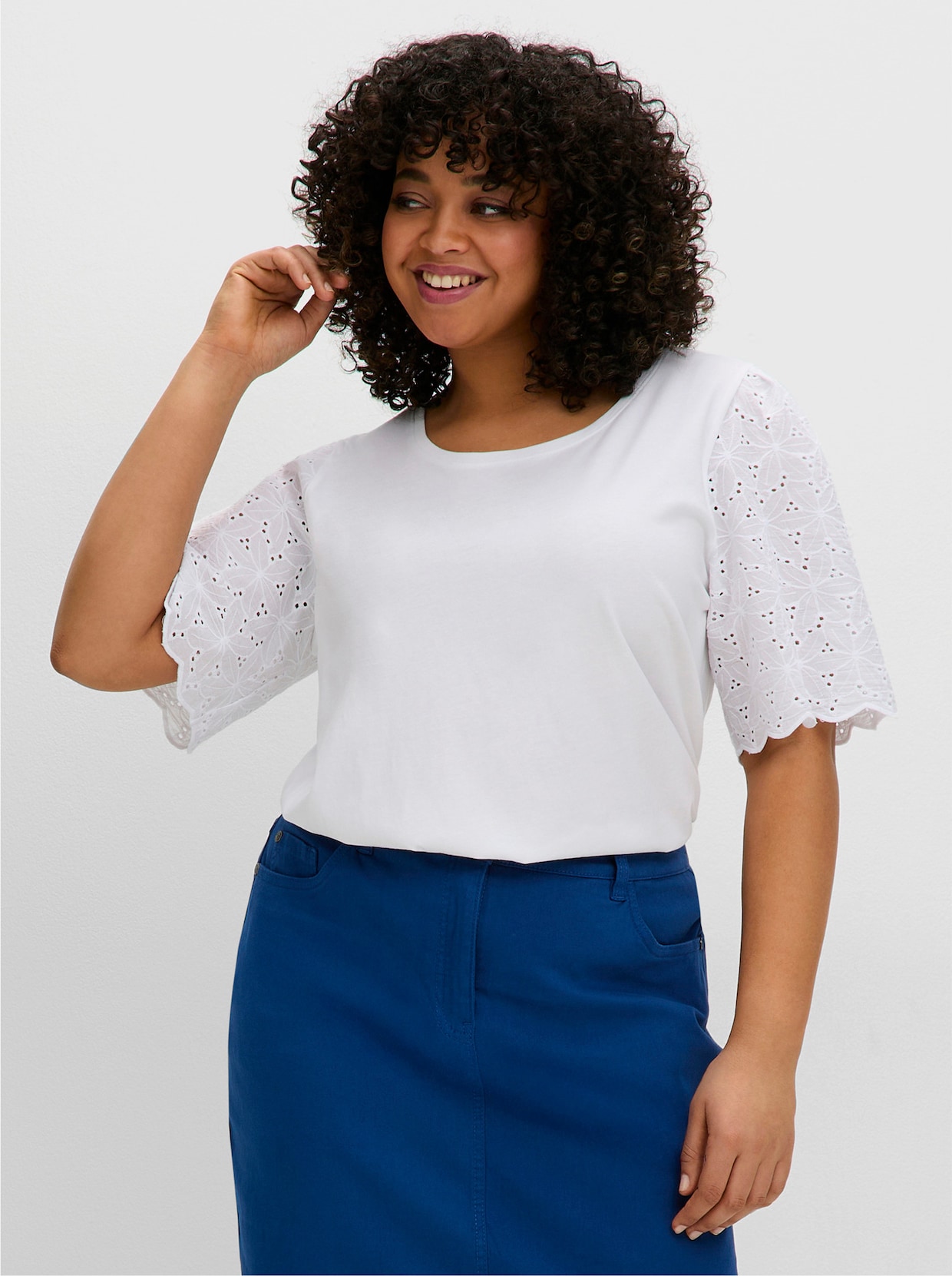 sheego Rundhalsshirt - ecru