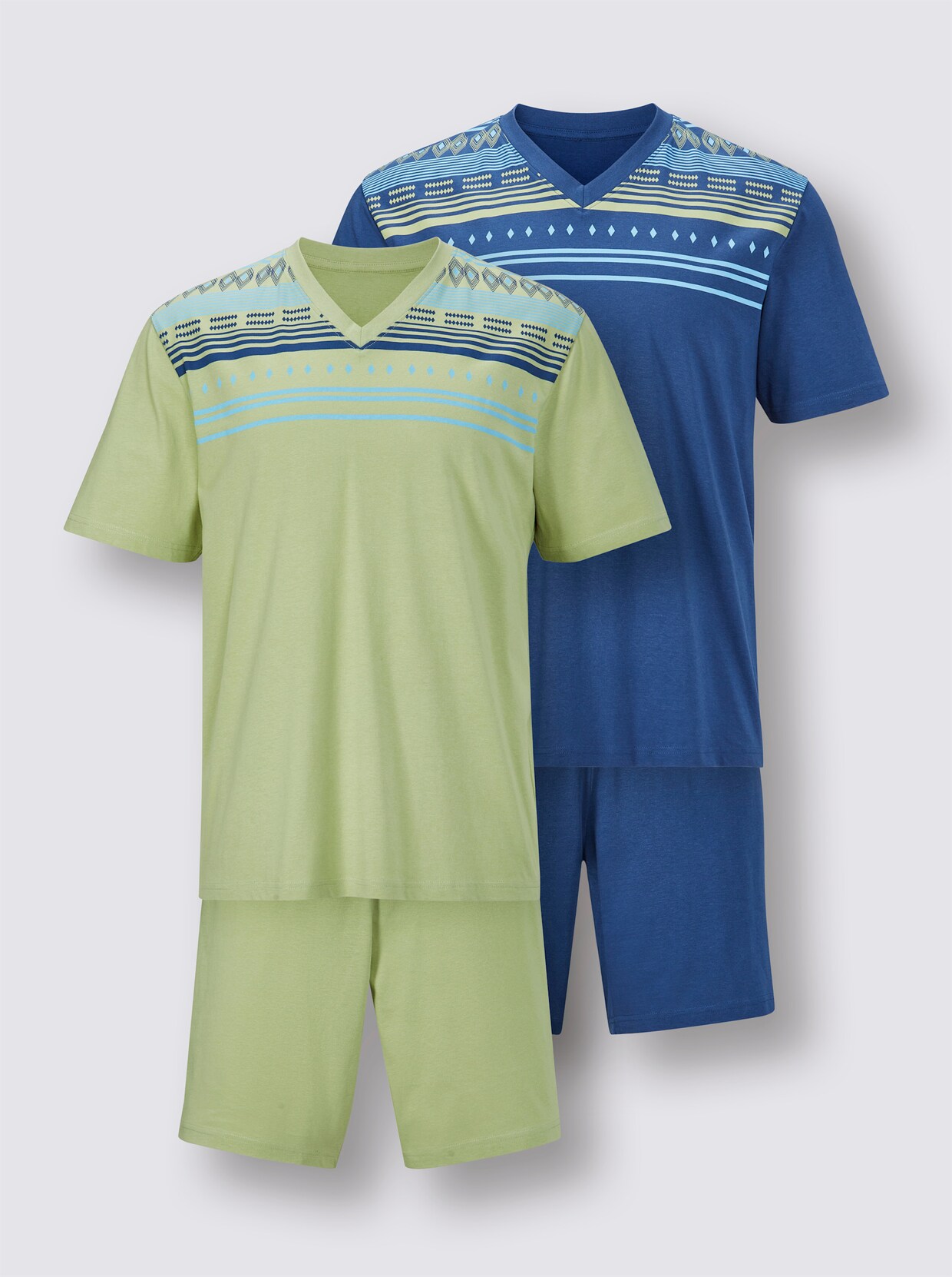 wäschepur men Shorty's - jeansblauw + lindegroen