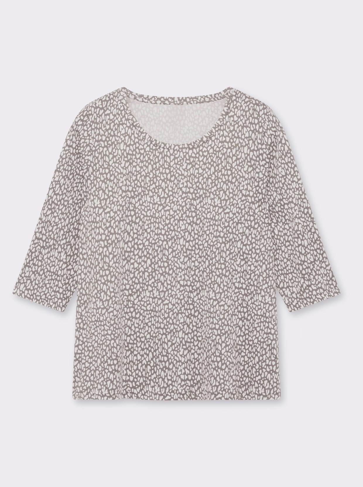 3/4-Arm-Shirt mit Minimal-Druck - weiß-grau-bedruckt