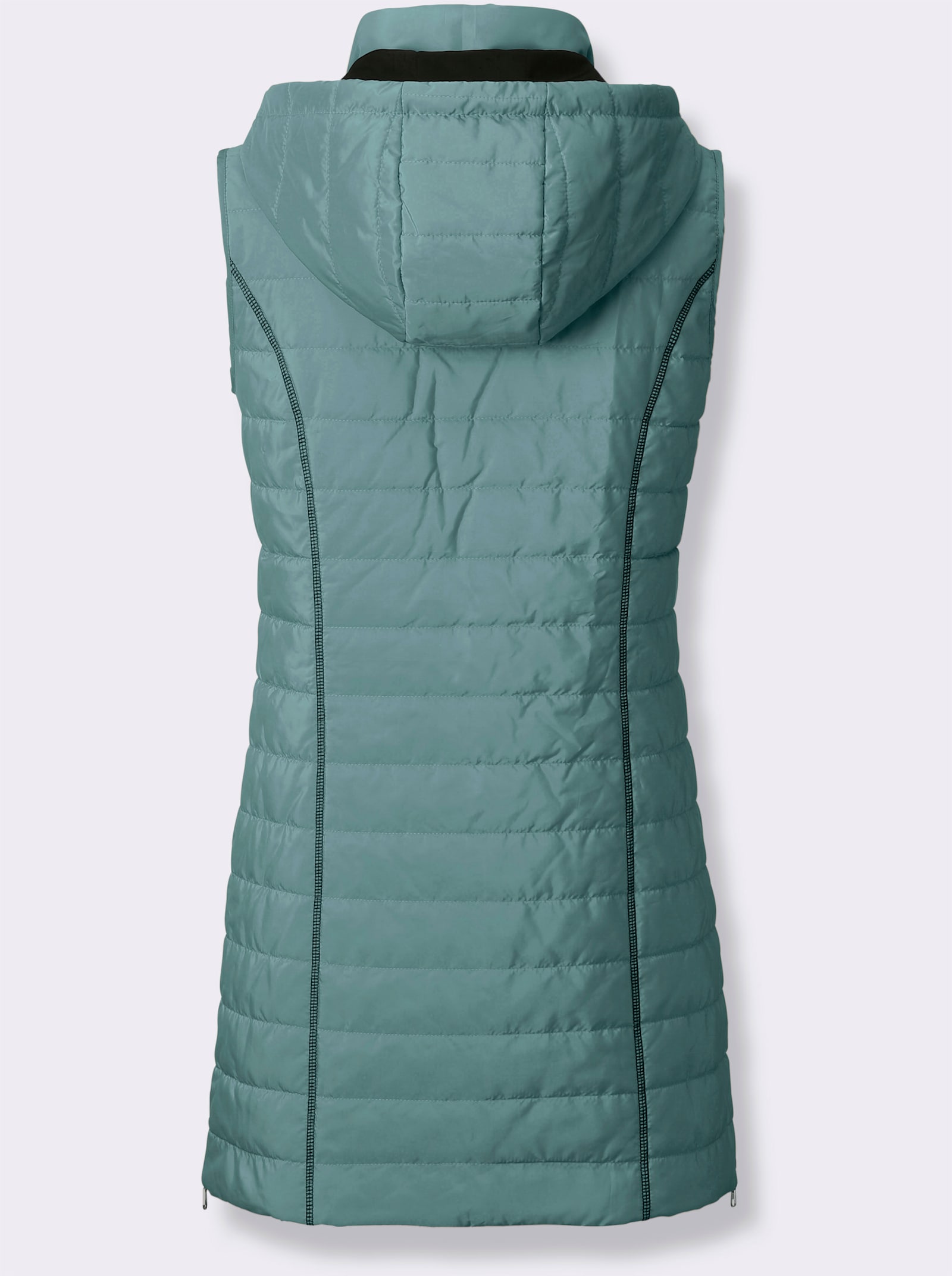 Longweste mit abnehmbarer Kapuze - jade