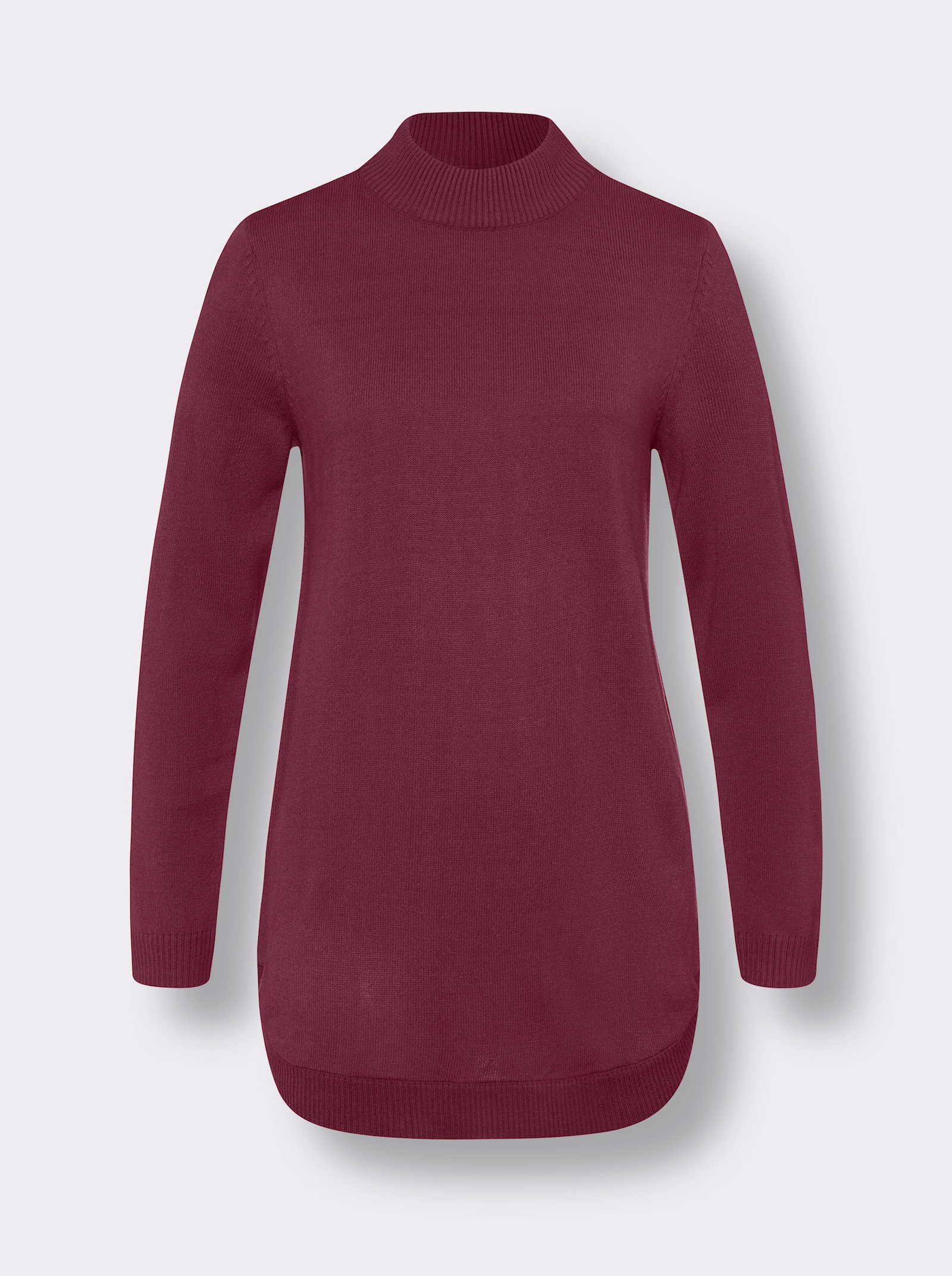 Pullover mit abgerundetem Saum - bordeaux