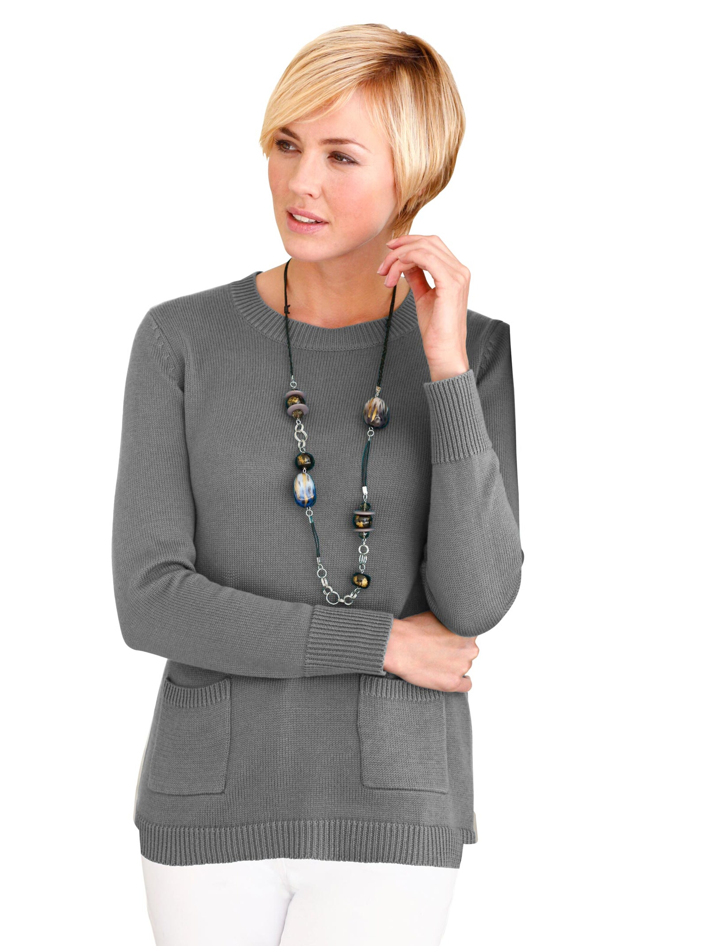 Pullover - grau-meliert