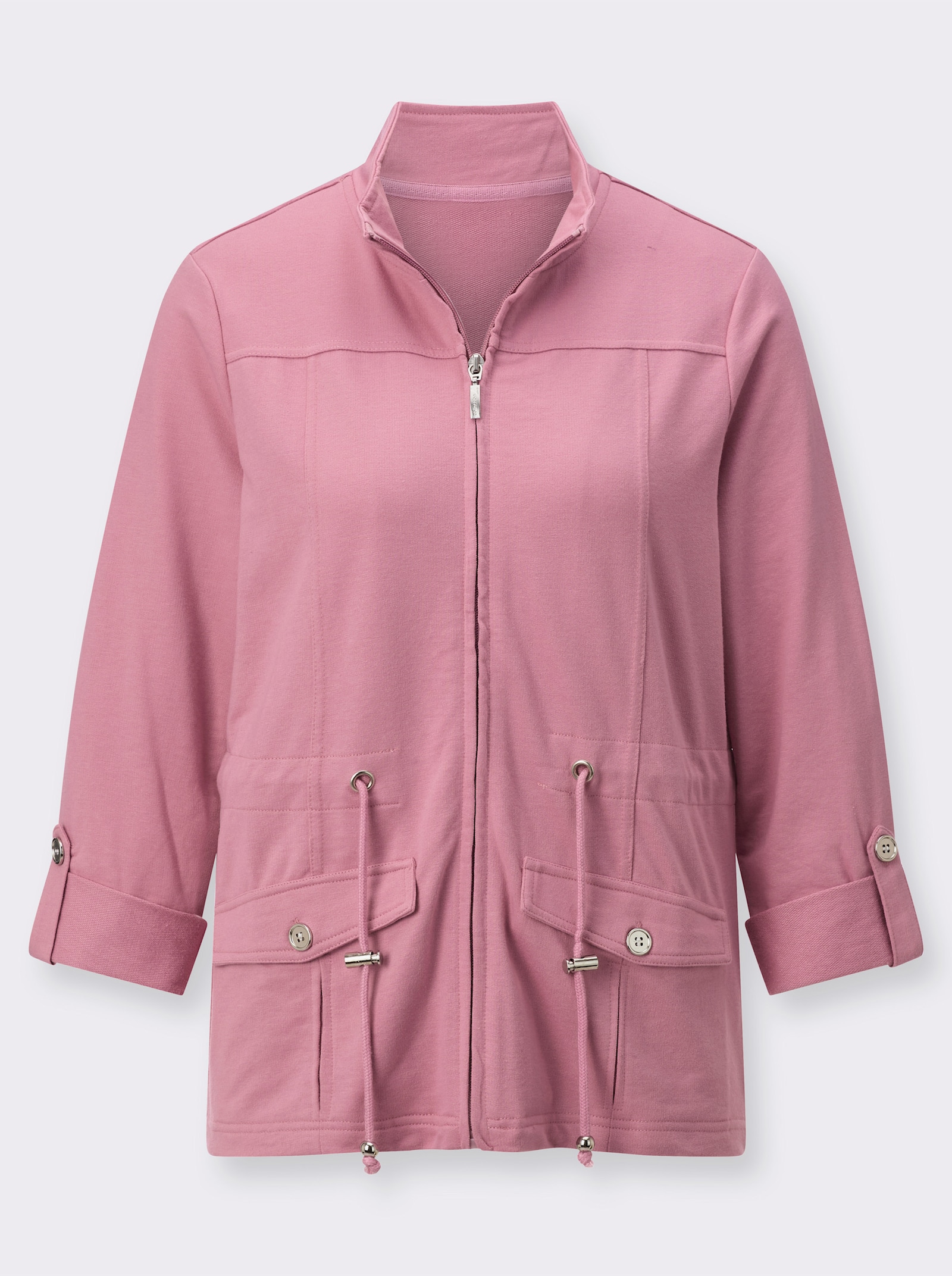 Shirtjacke in Sweat-Qualität - altrosa
