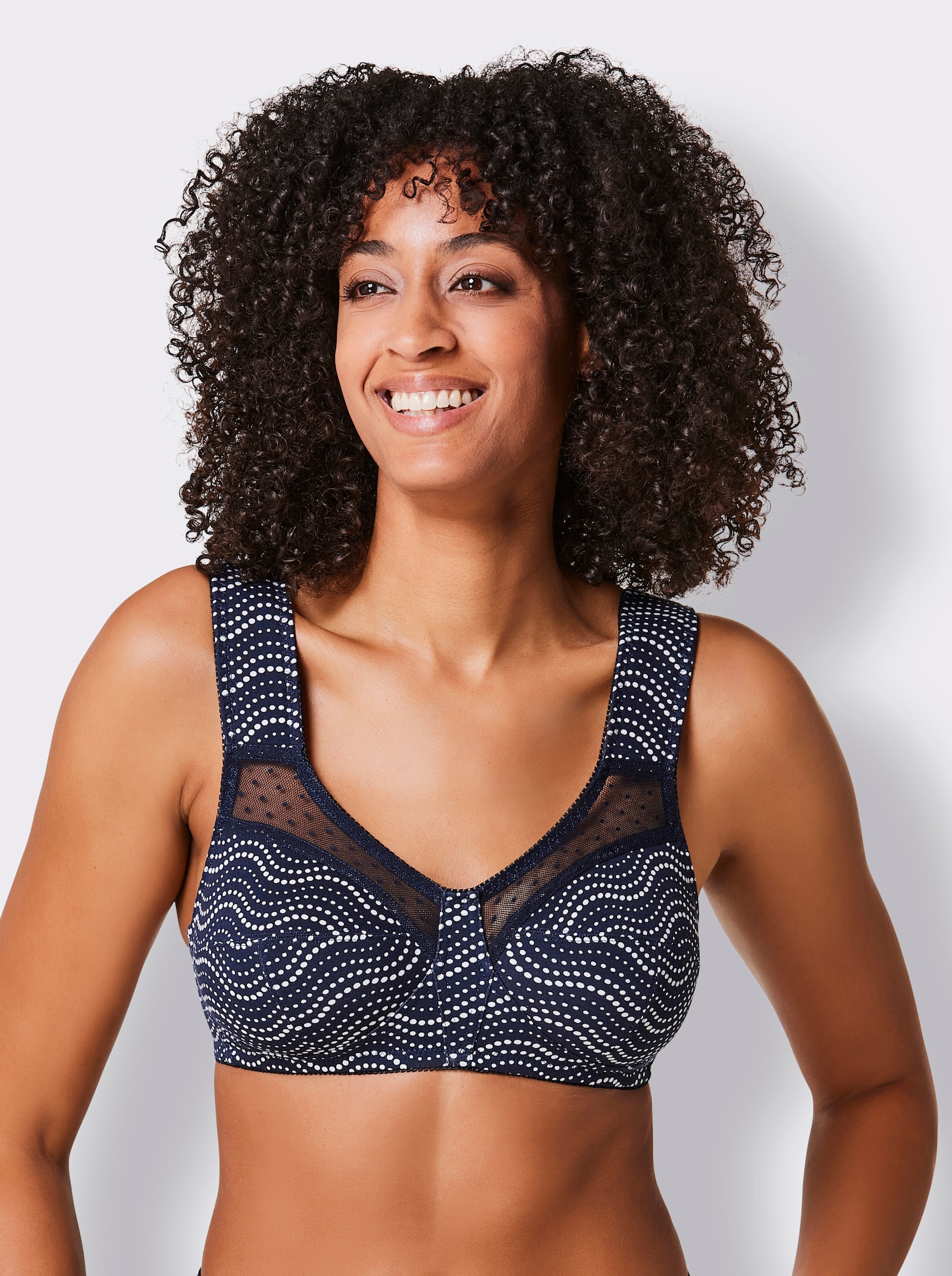 wäschepur Steunbeha zonder beugel - marine/wit bedrukt + wit/marine bedrukt