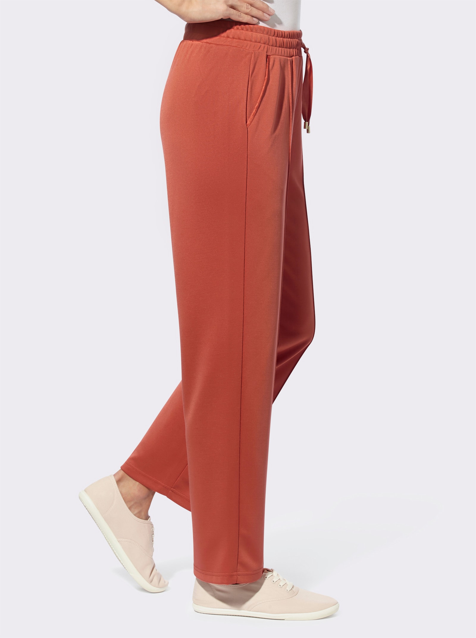 Jerseyhose mit Satin-Details - terra