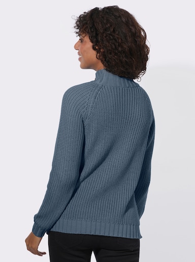  Stehkragenpullover mit Raglan-Ärmel - rauchblau