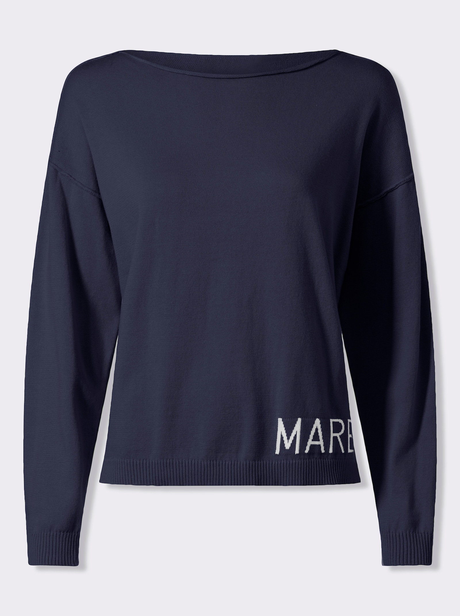 heine Baumwollpullover mit Seitenschlitzen - marine