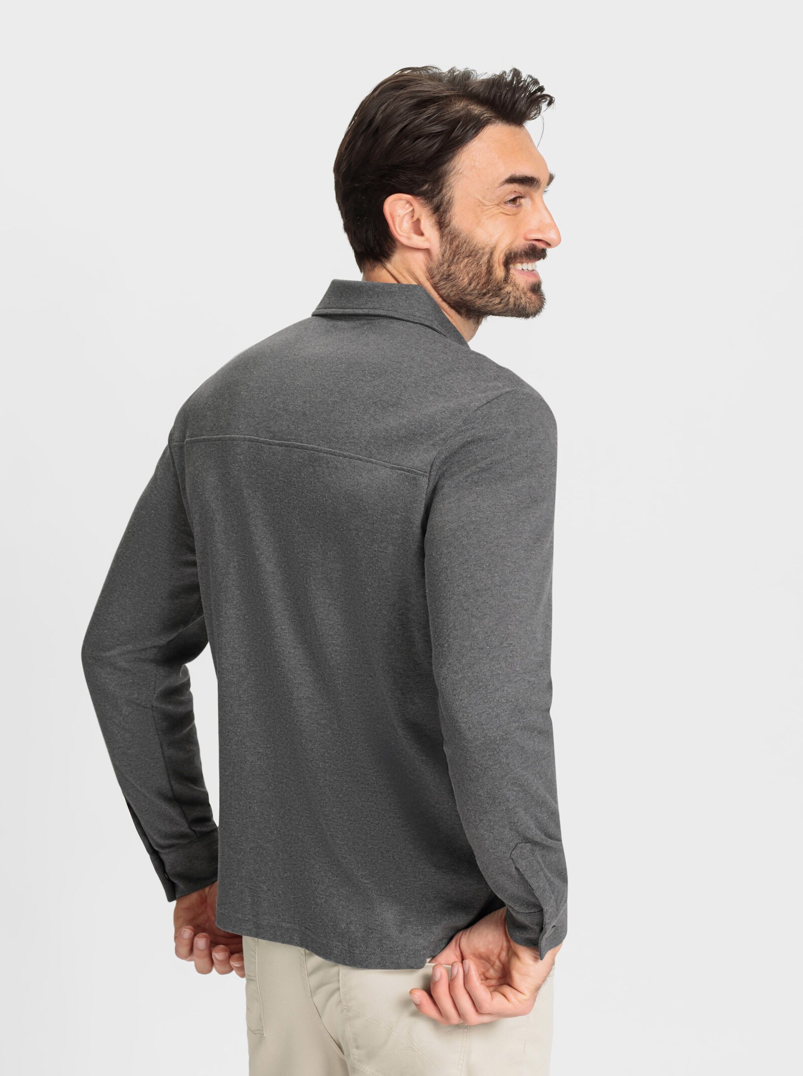 Catamaran Sweatjacke mit Druckknopfleiste - anthrazit-meliert