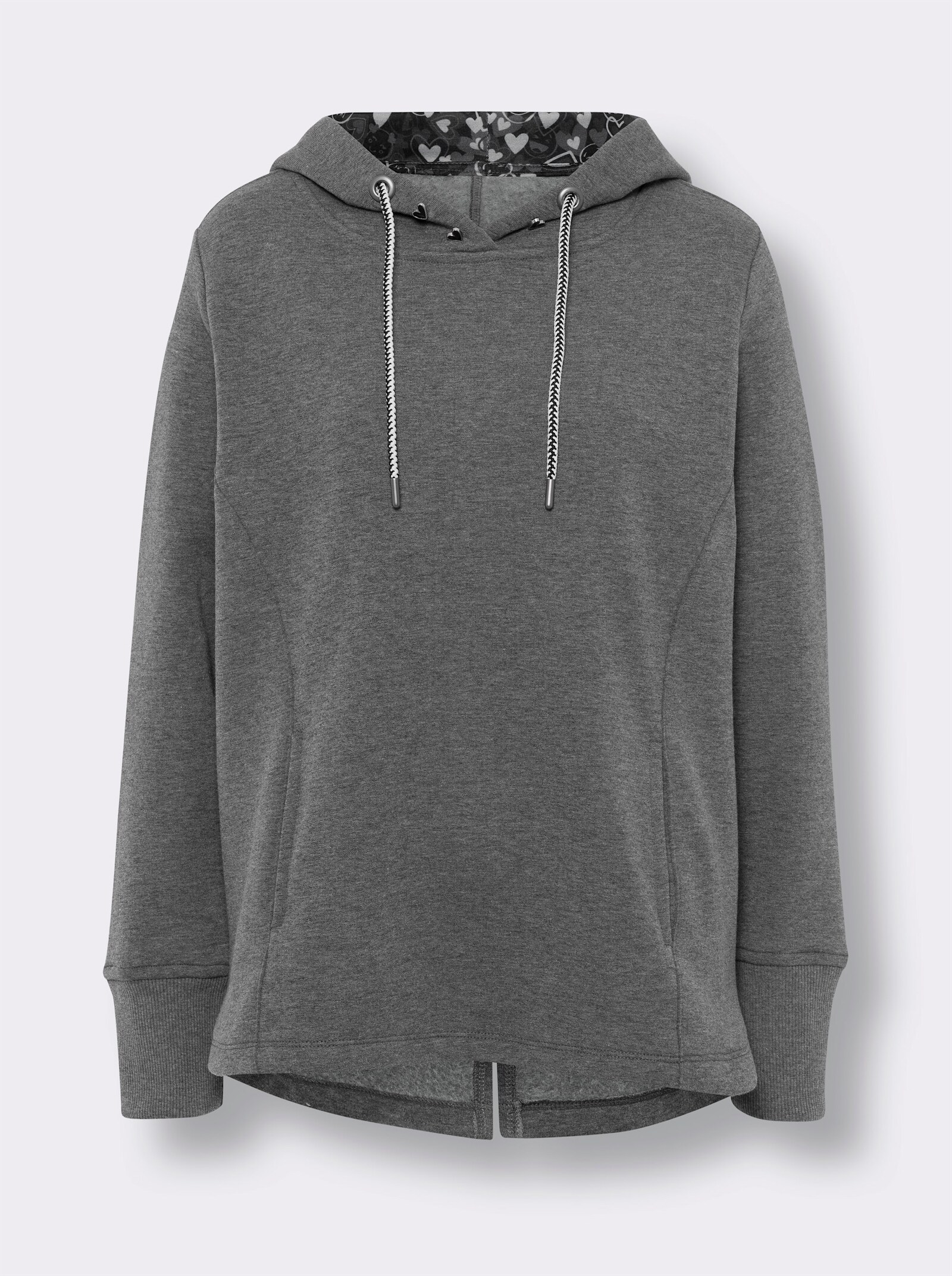 heine Sweatshirt met capuchon en zakken - lichtgrijs/antraciet gemêleerd