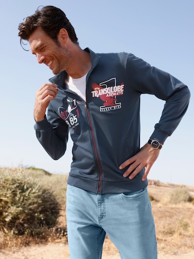 Shirtjacke mit Prints - dunkelblau